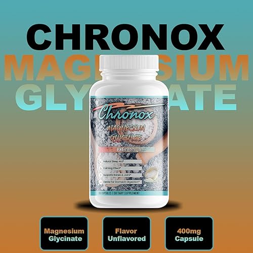 Miniatura 7 de Chronox Cápsulas de glicinato de magnesio (60 cápsulas), sin gluten, sin OMG, suplemento de glicinato de magnesio para uso diario