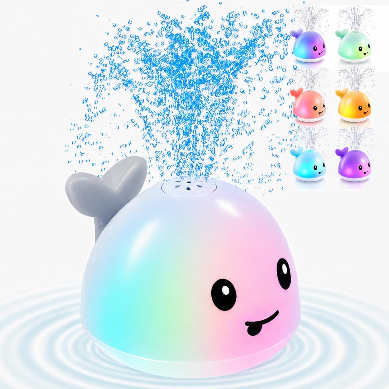 Gigilli Baby Bath Toys, Light up Whale Bath Toys for Babies Kids Ages 1-3 | Pool Water Toys 1 Year Old Boys Girls Gift, 6-12-18 Months Whale Bath Toy Sprinkler, Toddler Fountain Bathtub Water Table Toy