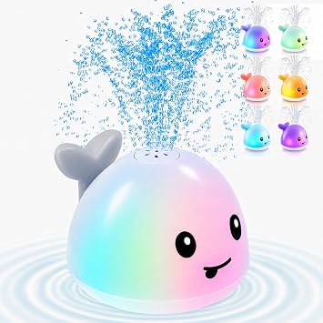 Gigilli Baby Bath Toys, Light up Whale Bath Toys for Babies Kids