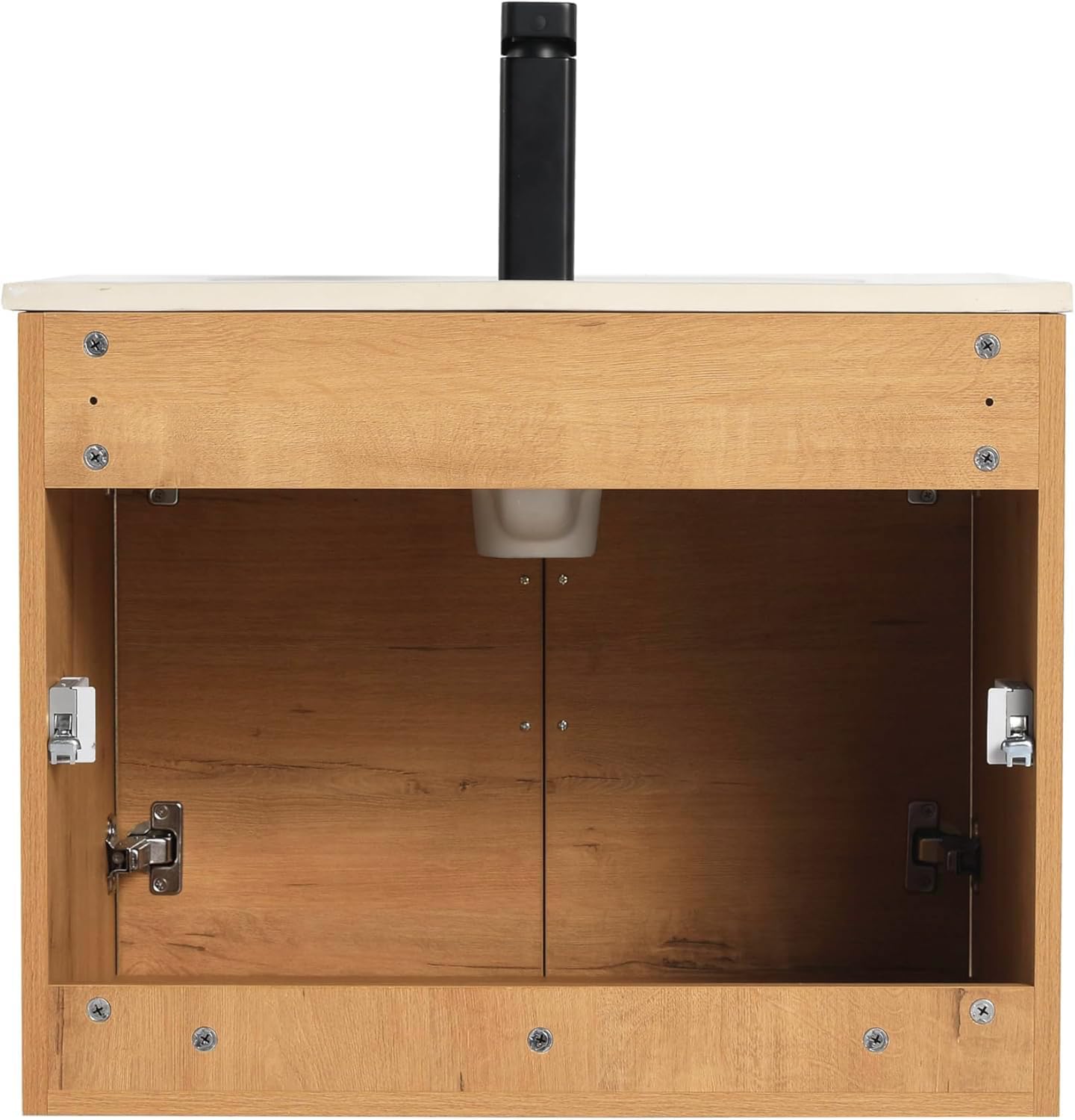 Blossom 24 Inch Floating Bathroom Vanity with Sink - Heavy Duty Multi-Layer Plywood - Wall Mounted Bathroom Sink Cabinet - Modern Space Saving Design with Soft Close Doors - Classic Oak
