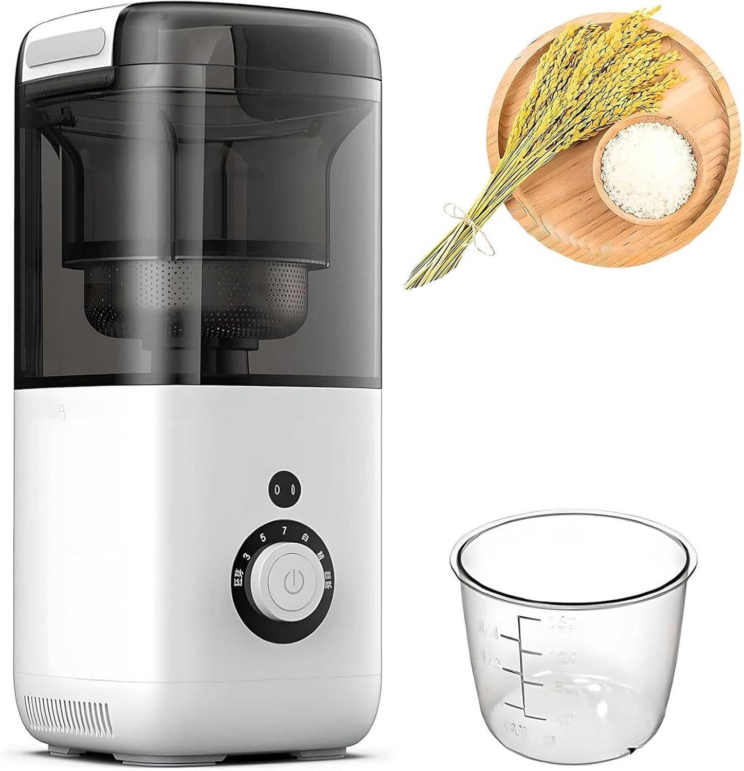 300w automatic rice bran separator, wheat cereals peeling sheller, grinding machine brown rice white rice germ rice, 480ml capacity, 7 gears milling accuracy, easy to clean