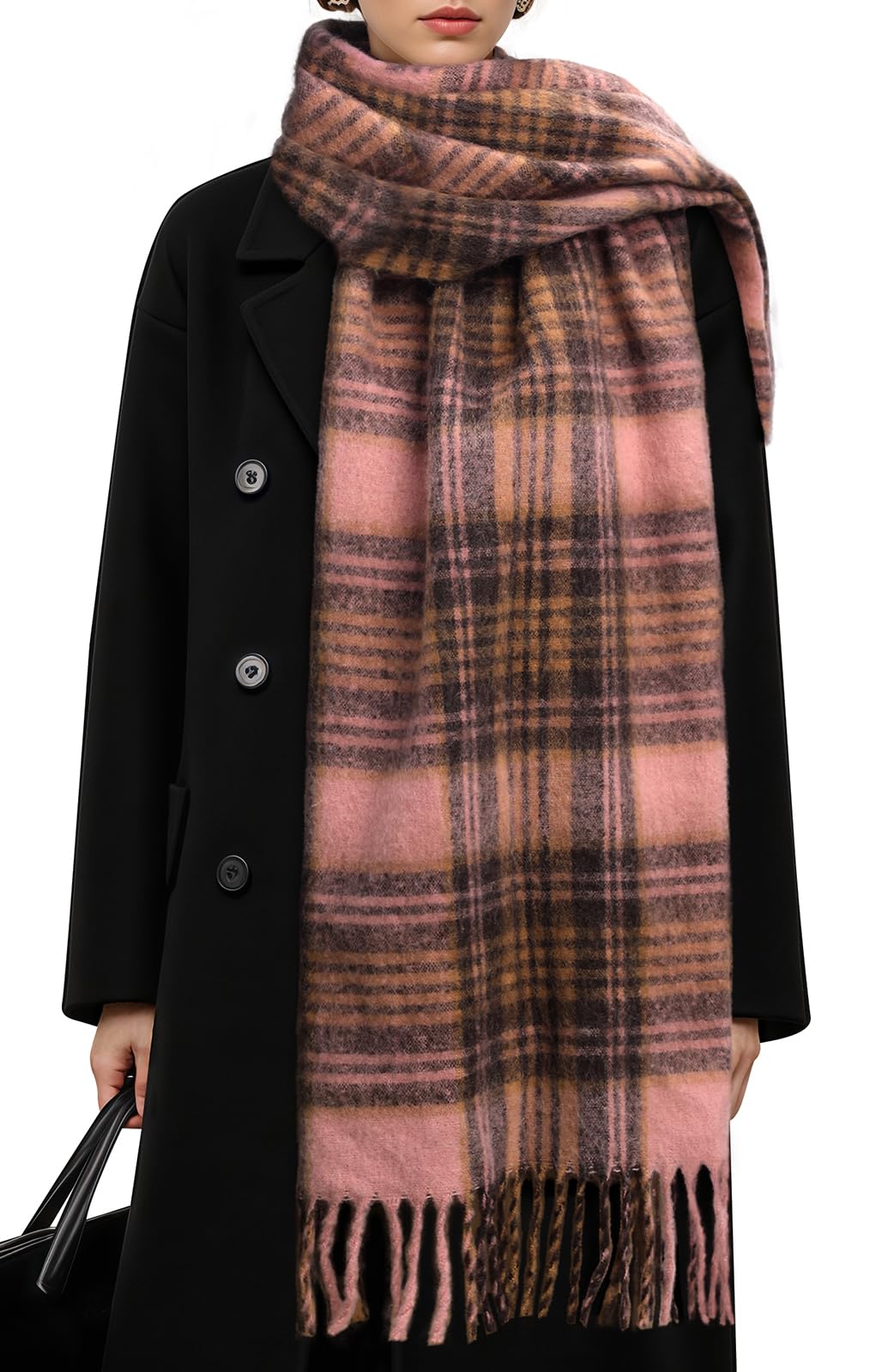 tavaleu Winter Scarfs for Women, Mohair Large Chunky Plaid Scarves Oversized Colorful Cashmere Feel Warm Wrap Scarf for Cold Weather-picture-13
