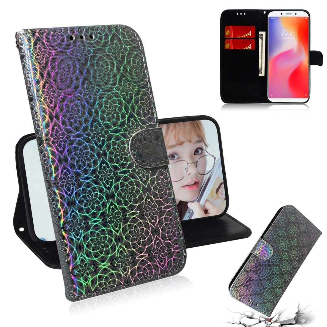 thumbnail: Hoesje Case Compatibel Met Xiaomi Redmi Note6,PU Lederen