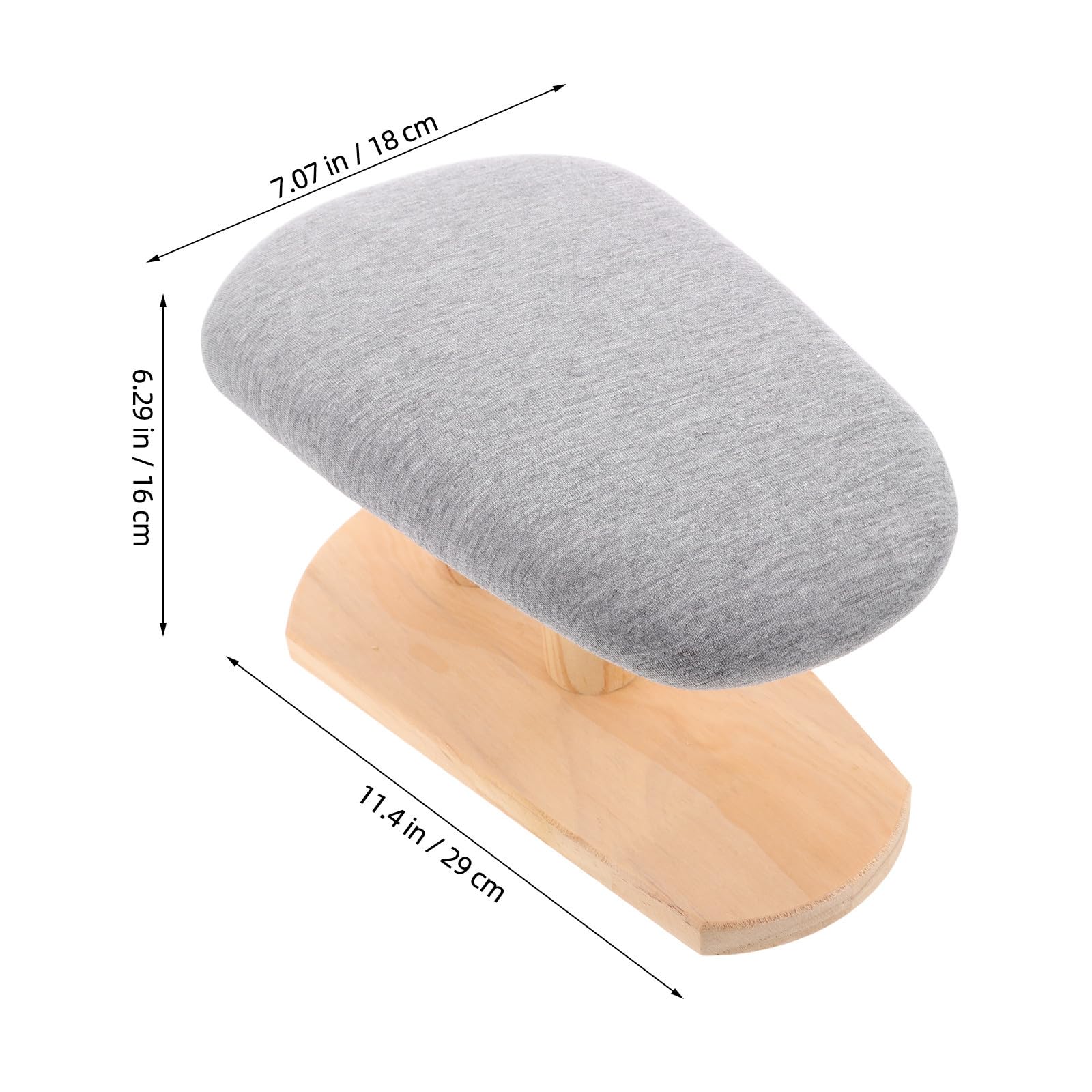 Gatuida Tabla de Planchar Multifunción de Madera Maciza, Banco de Planchado Largo y Redondo, Funda de Tela Gris, para Mangas, Cuellos, Ropa Infantil y Hombreras, Uso Doméstico