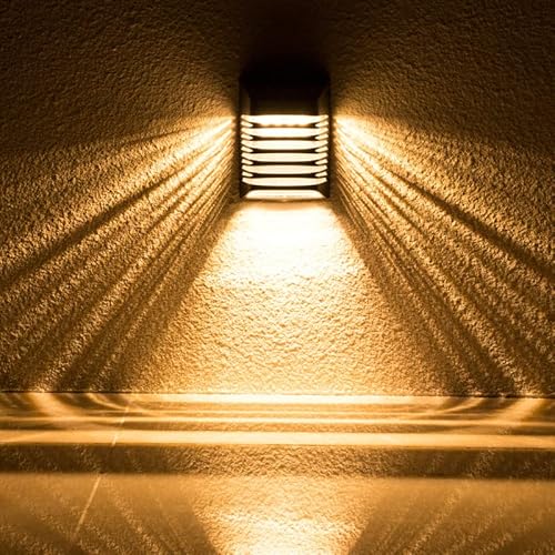 Lámpara solar de pared ambiental, luz de patio para el hogar, jardín, patio, inalámbrica, impermeable, lámpara LED decorativa para porche, cubierta, valla, patio, puerta delantera, escalera