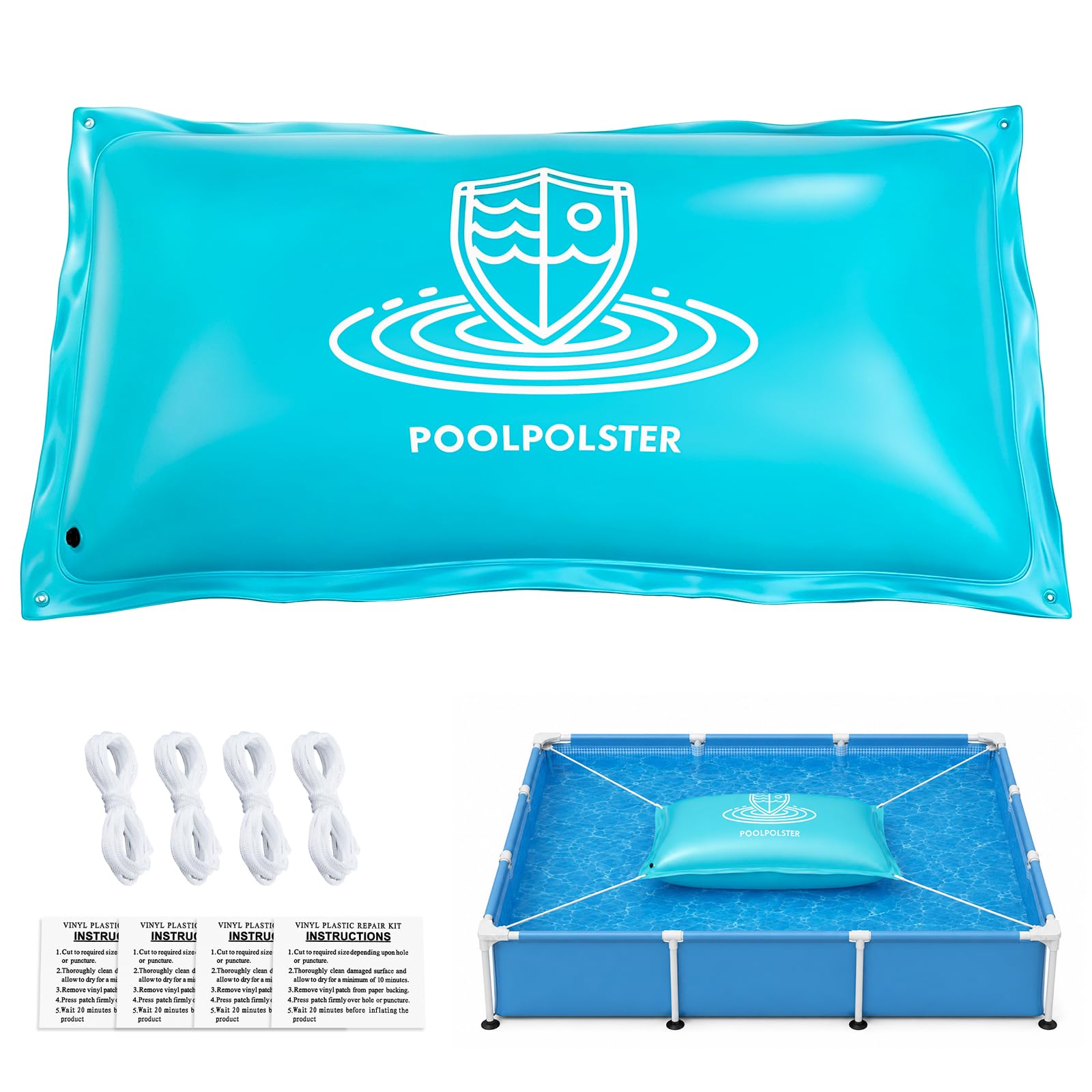 SUNYRISY Cuscino ad aria per piscina, resistente all'inverno, rettangolare