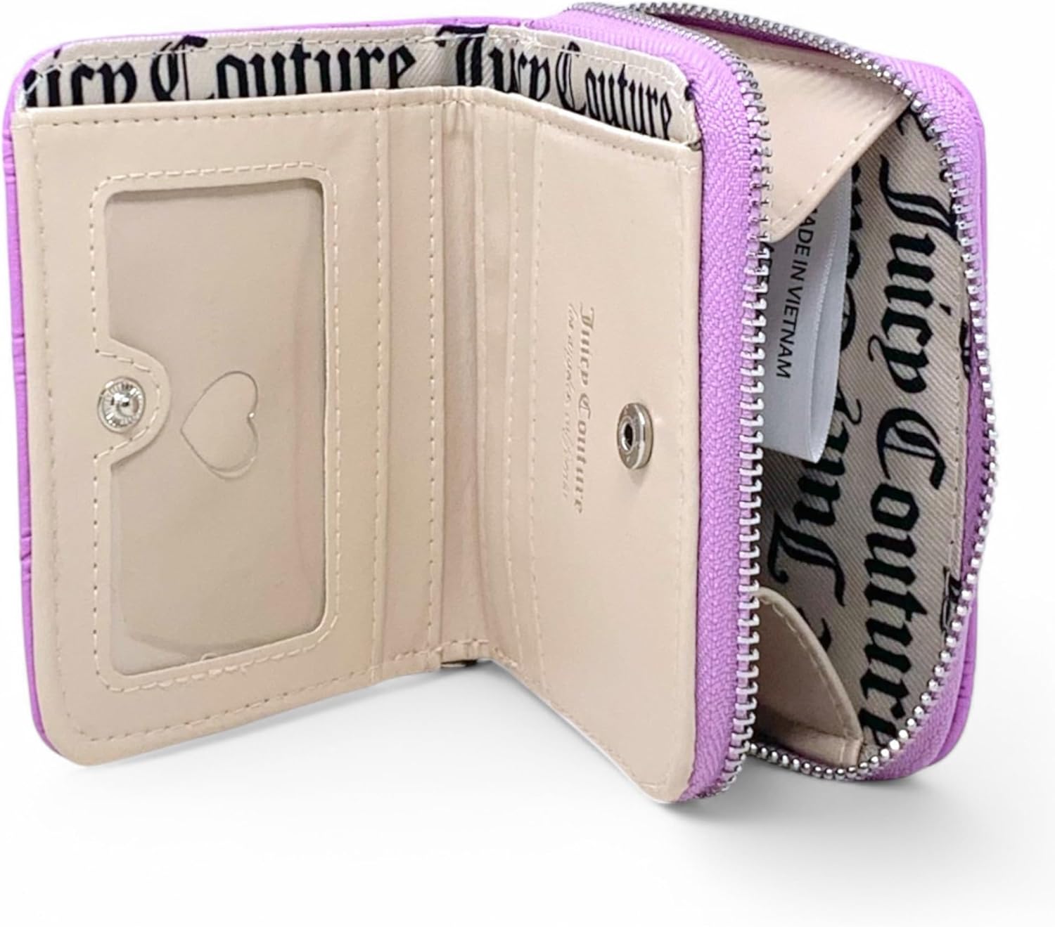 Juicy Couture Women's Small Zip Around Wallet (That Bling Violet Tulle)