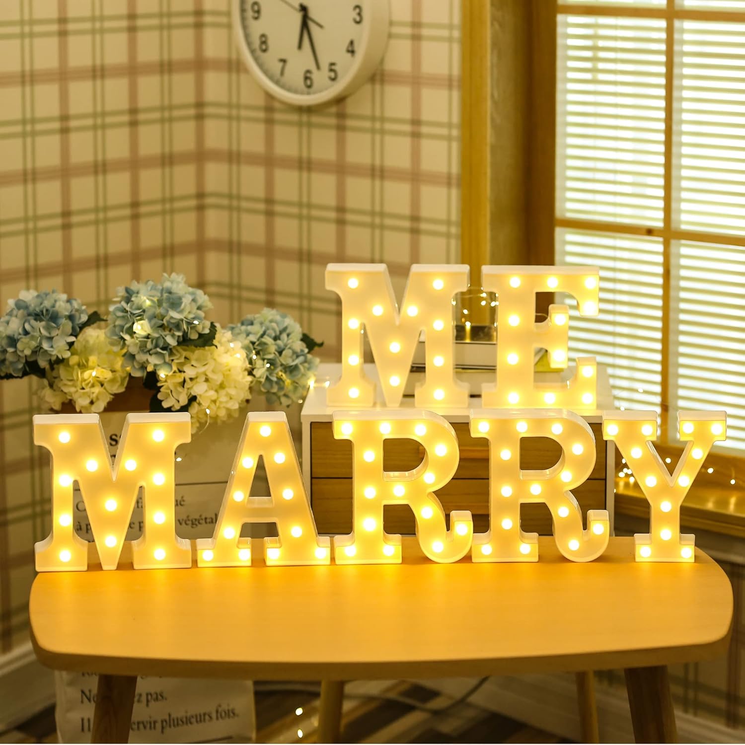 MARRY ME LED Light Sign, Will You Marry Me Sign Proposal Sign Engagement Sign Romantic Proposal,Perfect for Photo Props Wedding Valentine's Day Decor