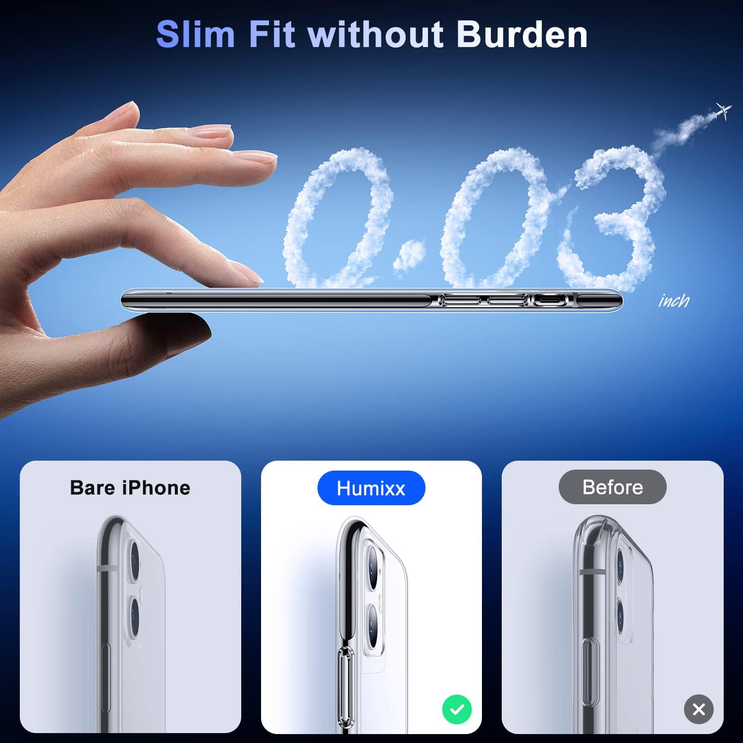 Humixx Designed for iPhone 13 Pro Max Case, [20X Anti-Yellow] [10FT Military Grade Shockproof] Protective Yet Slim Fit Hard PC Back and Strong PolyOne GLS Side Airbags for iPhone 13 Pro Max Phone Case