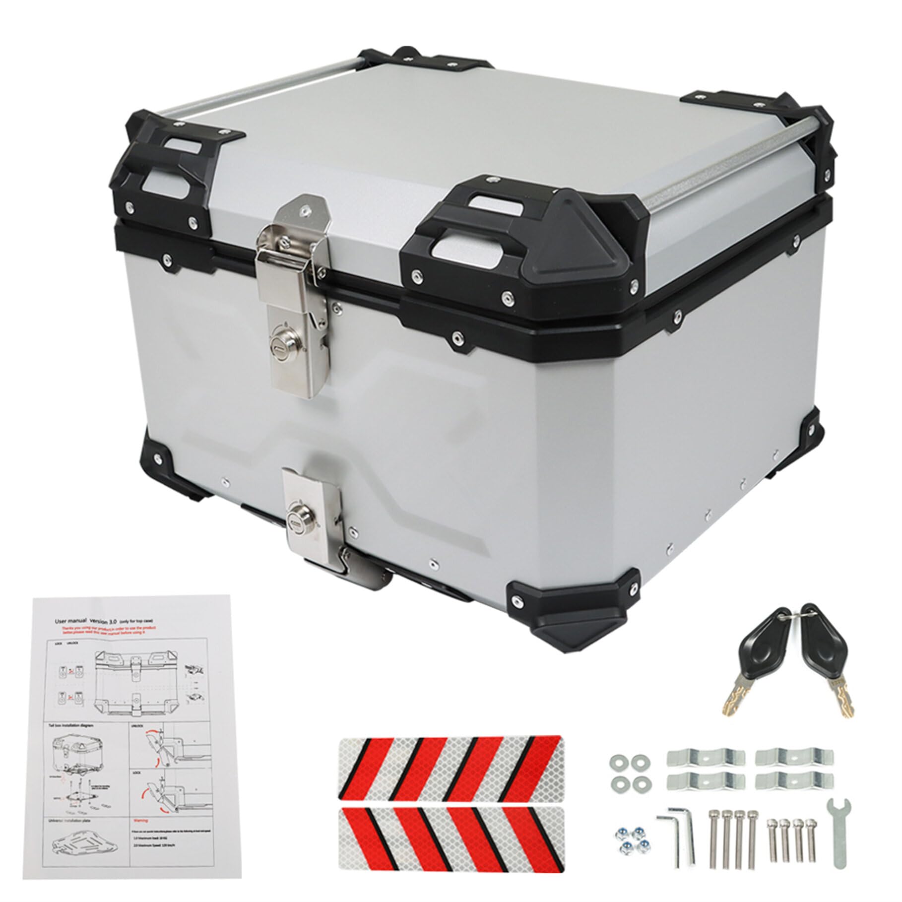 Amazon.com: TJHSM 55 L Aluminum Alloy Motorcycle Trunk Tour Tail