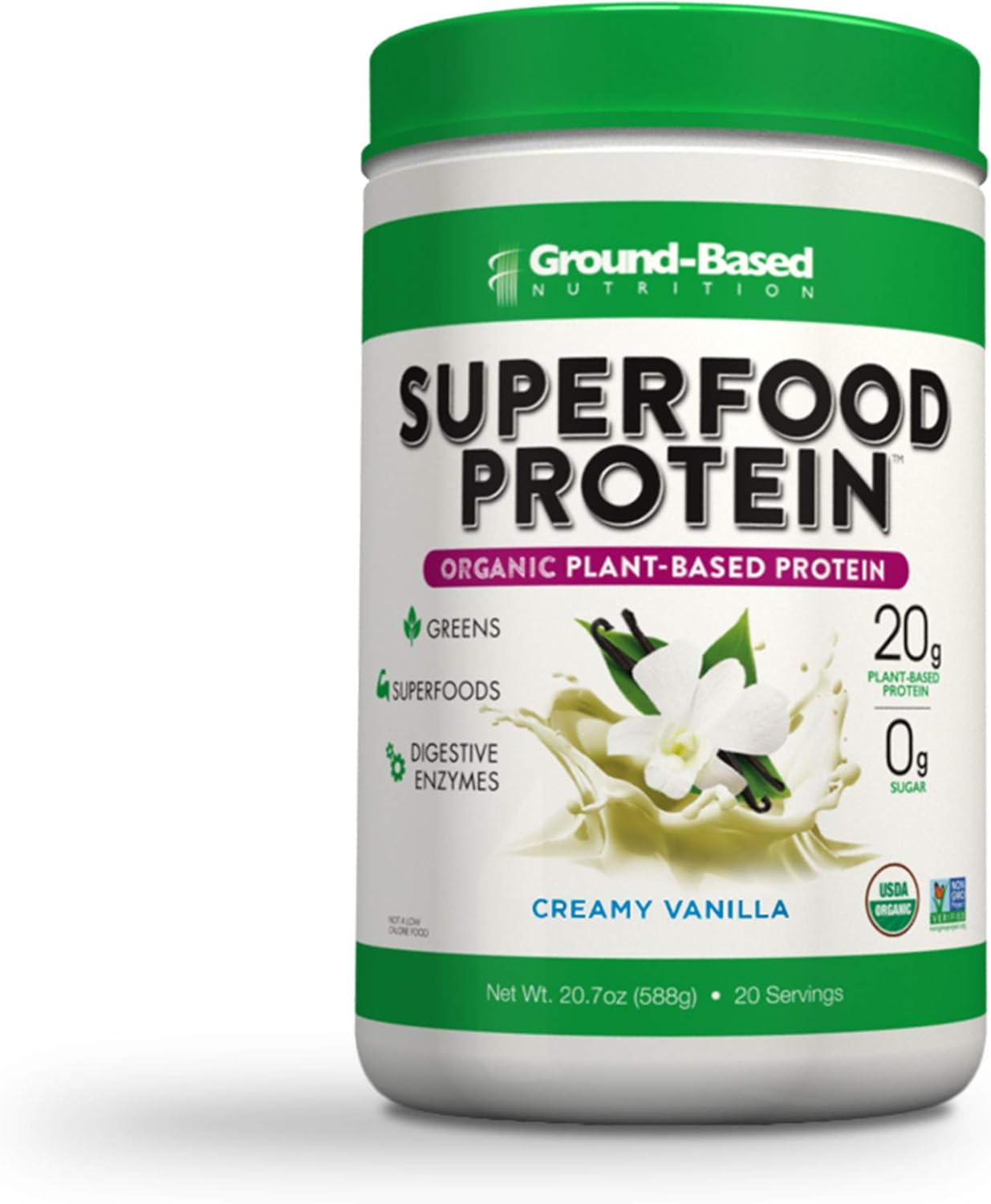 Superfood Protein Powder Vanilla Flavour By Ground Based Nutrition