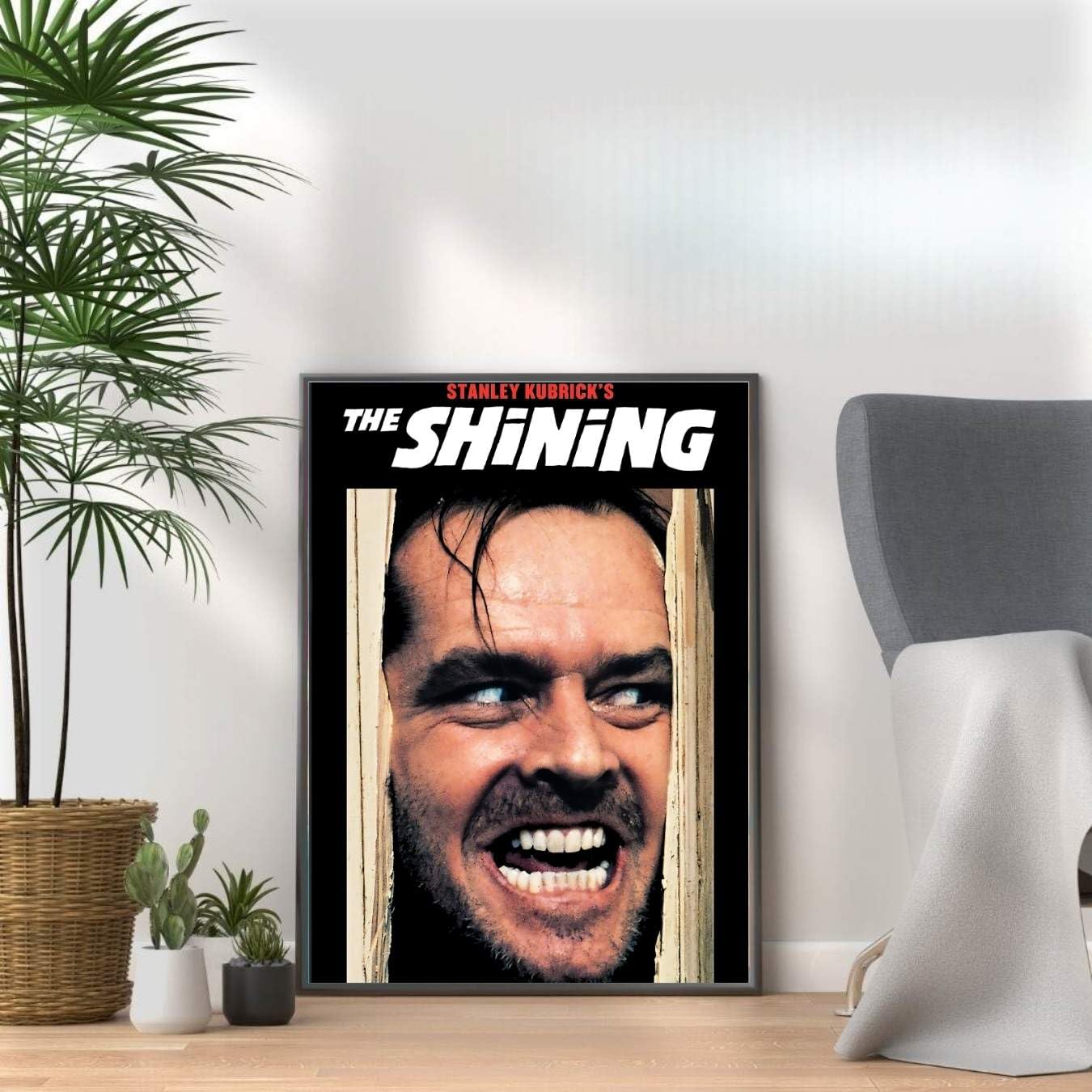 Horror Movie Poster Prints, Scary Film Wall Art, Halloween Decor, Horror Room & Home Cinema Wall Decor (THE SHINING, A4 Black Framed)