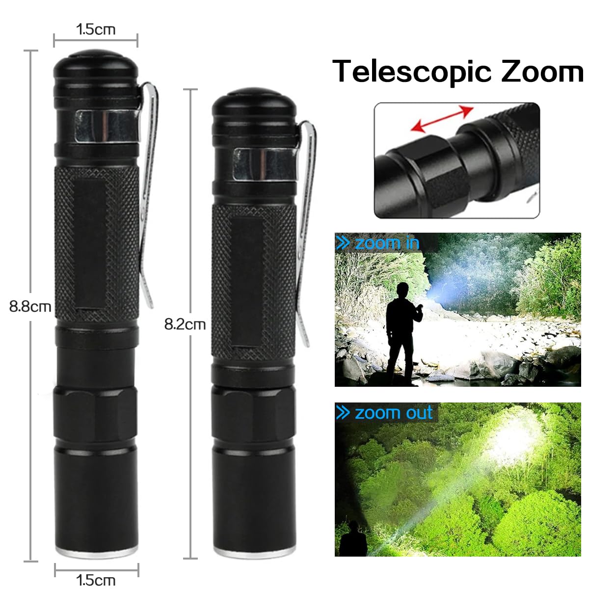 Nuove torce a LED portatili ricaricabili Torcia tattica ad alta potenza Torcia con zoom telescopico Lampada da campeggio all'aperto Pesca  30