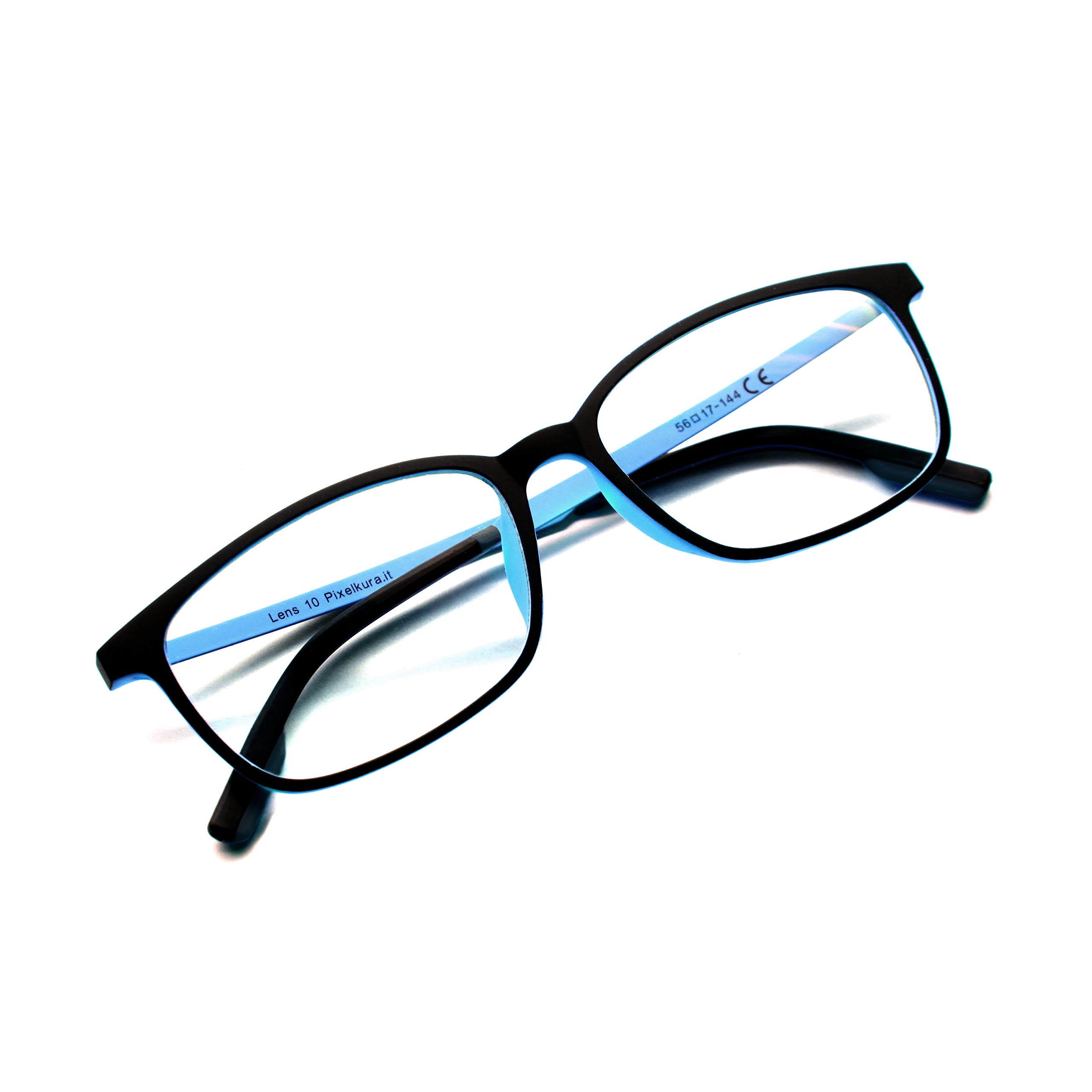 Pixel Lens Occhiali per PC, TV, Tablet, Gaming. Contro STANCHEZZA Occhi, Massimo Comfort VISIVO, Montatura Leggera, CERTIFICATI Luce Blu - 41% E UV - 100%