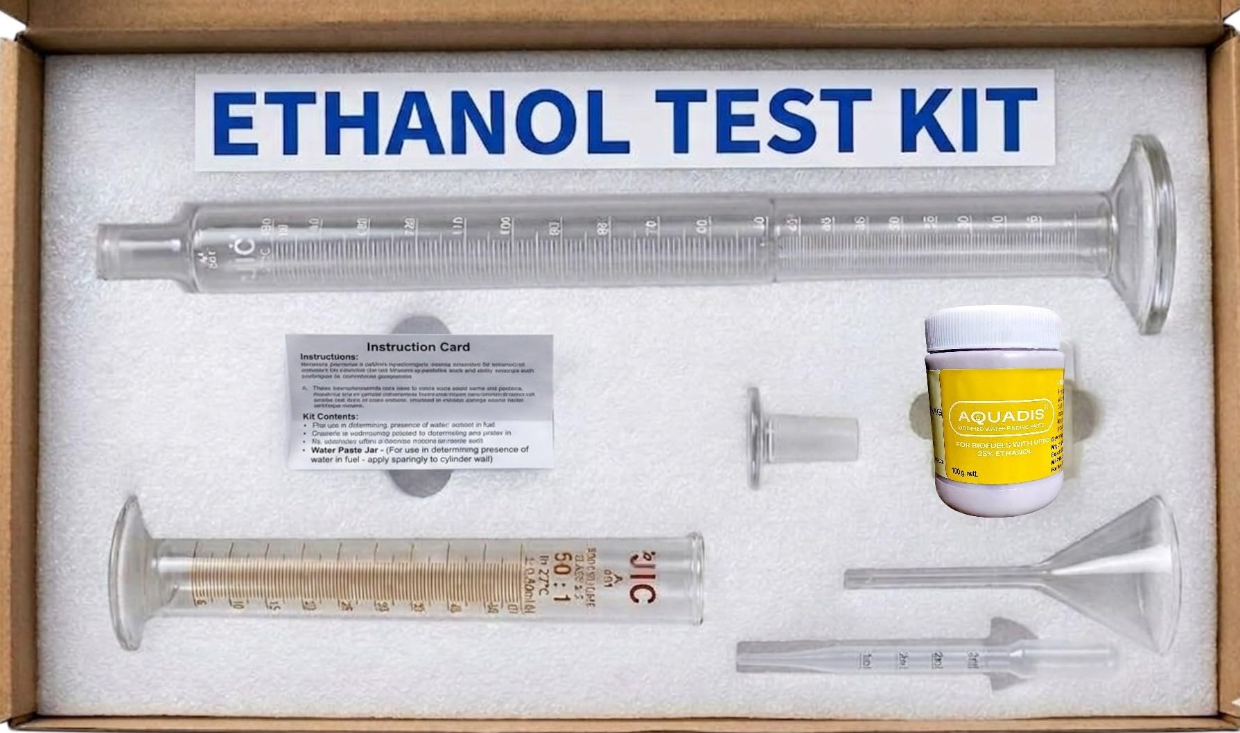 Petroguard Ethanol Test Kit 25% Ethanol Fuel Testing Kit with CLASS "A"CERTIFICATE Glasswares with Water Paste And Dropper. | Ethonal Cylinder 150, Measuring Cylinder 50ml "A" CLASS Water Paste Dropper.-image-8