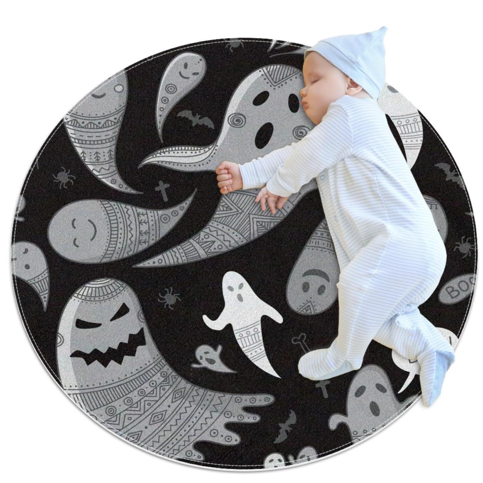 Tapis fantôme Halloween rond pour chambre d'enfant et ambiance canapé cocooning