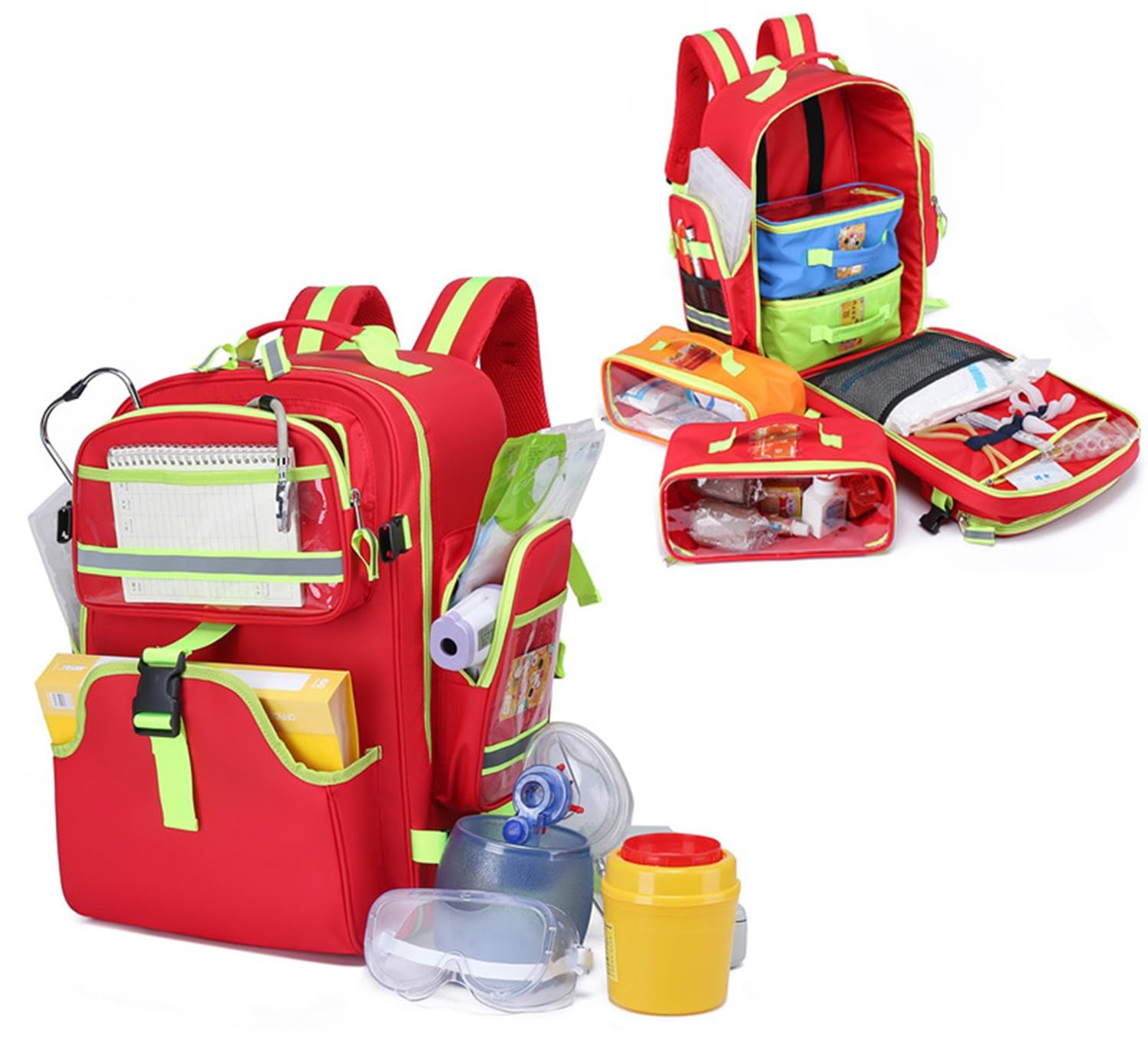 Mochila De Primeros Auxilios Vacía,Bolsa De Trauma Médico,Maletin De Enfermero,Botiquin Coche,Viaje,Casabolsa De Emergencia,Bolsa De Rescate Con Asa Para Táctico,Uidado(Solo Incluye La Bolsa)