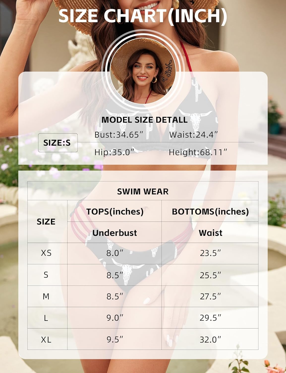 SHESHOW Bikini Sets for Women Cowgirl Style Two Piece Swimsuits Back Lace Up Mid Rise Sexy Bathing Suit Size XS-XL - Image 6