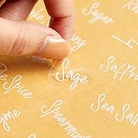 Vista 7 de Talented Kitchen 272 etiquetas adhesivas para especias, etiquetas transparentes para tarros de especias preimpresas para condimentar hierbas