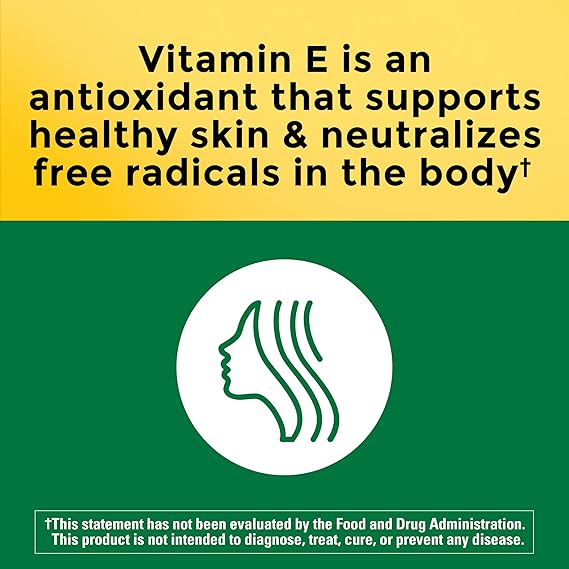 Nature Made Vitamin E 400 IU Softgels 267 mg d-Alpha, Dietary Supplement for Antioxidant and Skin Support, 100 Softgels, 100 Day Supply