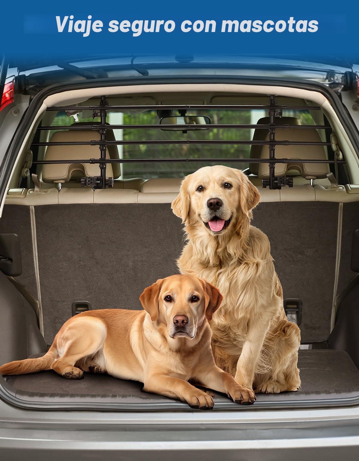 JOYTUTUS Rejilla Coche Perros Hecho de Aluminio Protector para Maletero Barrera de Seguridad Universal para la mayoría de los Coches 32-53CM * 85-145CM