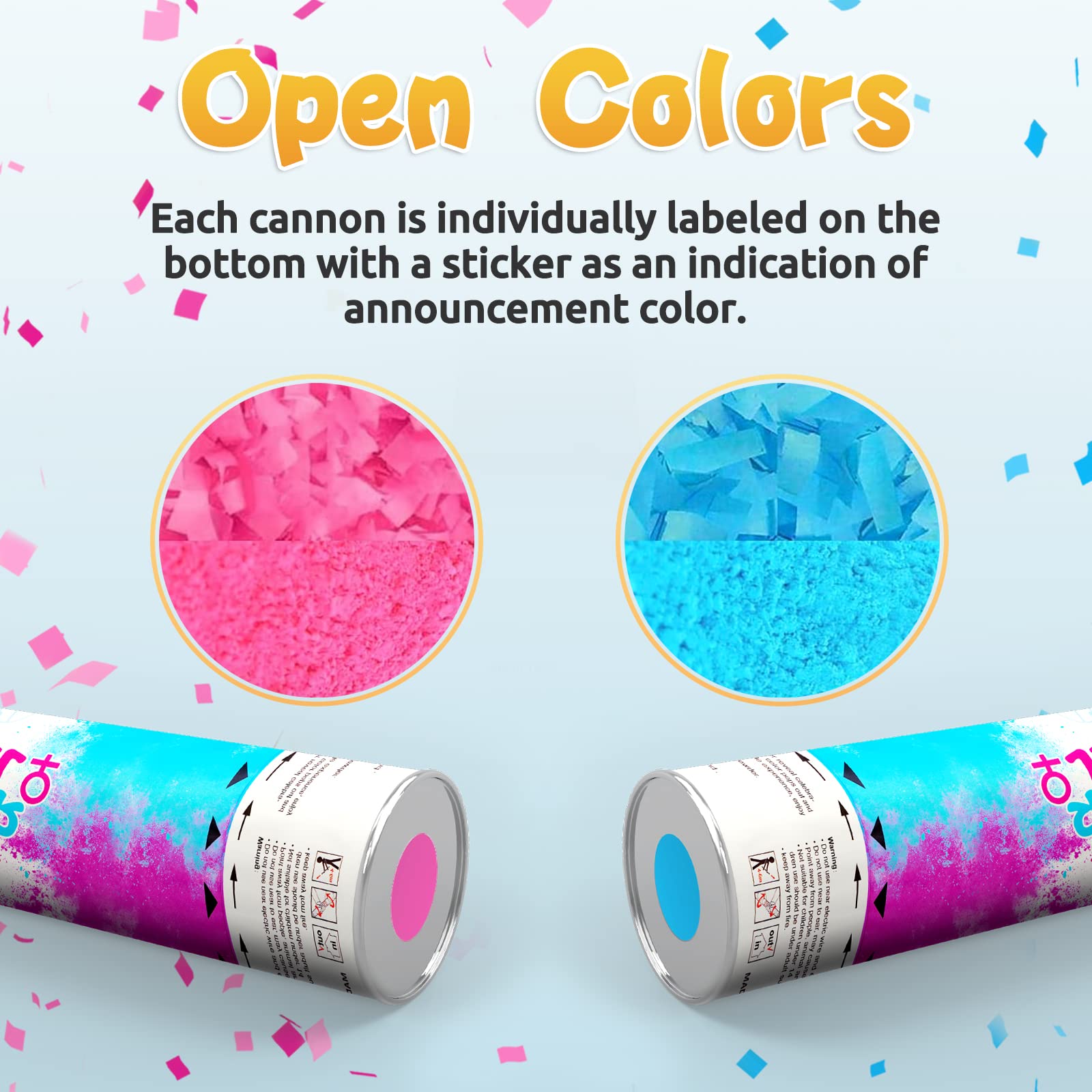 Powder Popper Blue Snapklik.com : NiToy 6PCS Boy Or Girl Baby Gender Reveal Confetti ...