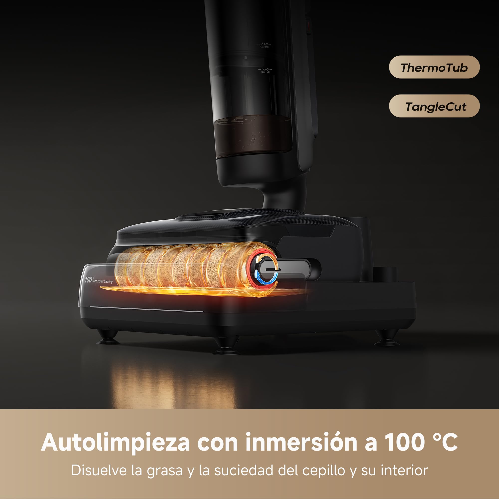 DREAME H15 Mix 7 en 1, Aspirador en Seco y Húmedo, Brazo Robótico con IA, Limpieza de Triple Borde, Succión 23.000 Pa, sin Enredos, Lavado del Cepillo con Agua a 100 °C, Secado en 5 min a 90 °C