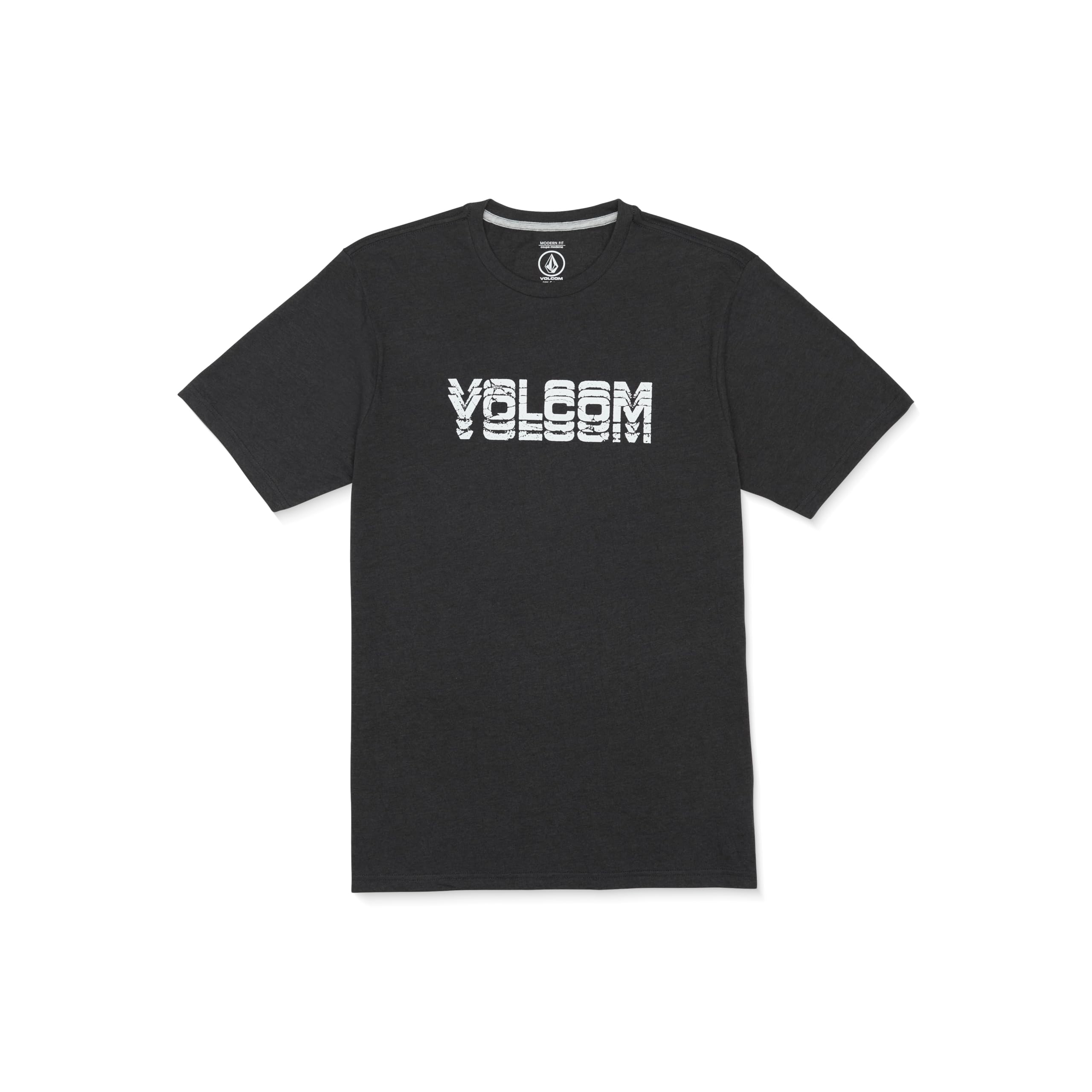 Volcom Men's Cement Short Sleeve Heather Tee, Washed Black Heather, XL