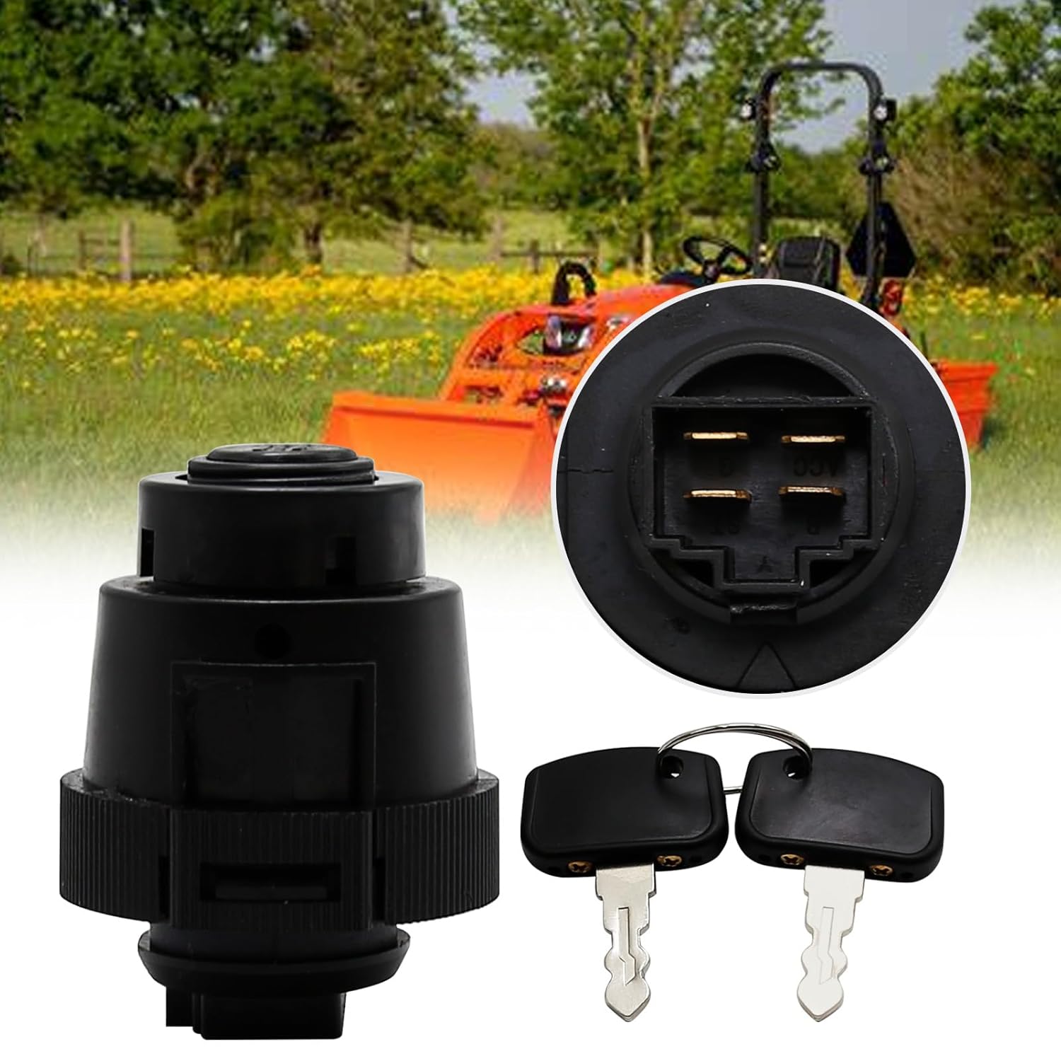 1900-0932 Ignition Switch Replacement for Kubota Tractor BX1850D BX F GR RTV ZD Series Mower RTV500 RTV900 RTV1140 ZD1211 ZD221 ZD321 ZD323 ZD326 ZD331 K7571-62102 K7571-62112