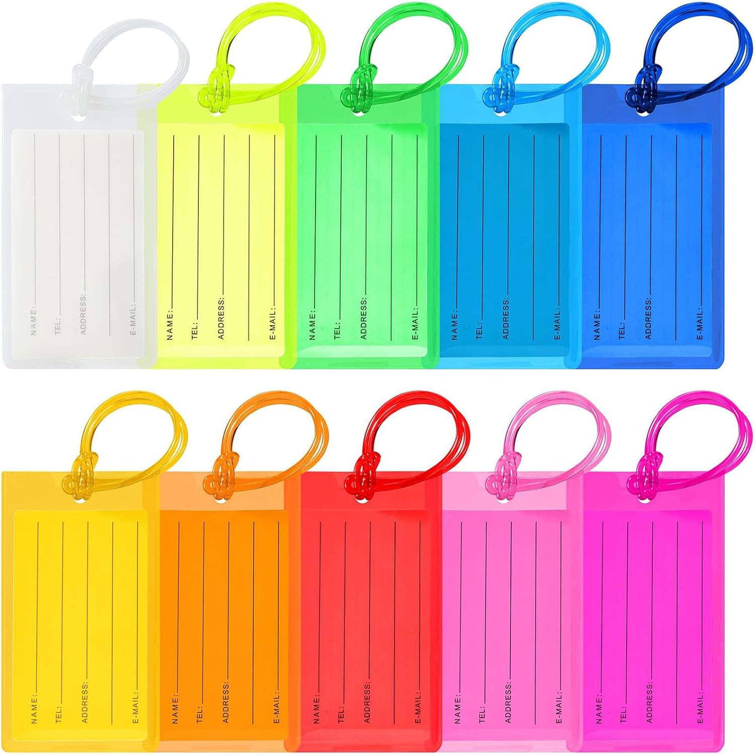 10 Pcs Silicone Luggage Tags for Suitcases, Luggage Labels for Suitcases, Suitcase Tags, Suitcase Labels, Travel Tags, Id Labels, Name Card Holder for Baggage Bags Suitcases Backpacks, (10 Colors) 10 Pcs Silicone Luggage Tags for Suitcases, Luggage Labels for Suitcases, Suitcase Tags, Suitcase Labels, Travel Tags, Id Labels, Name Card Holder for Baggage Bags Suitcases Backpacks, (10 Colors)