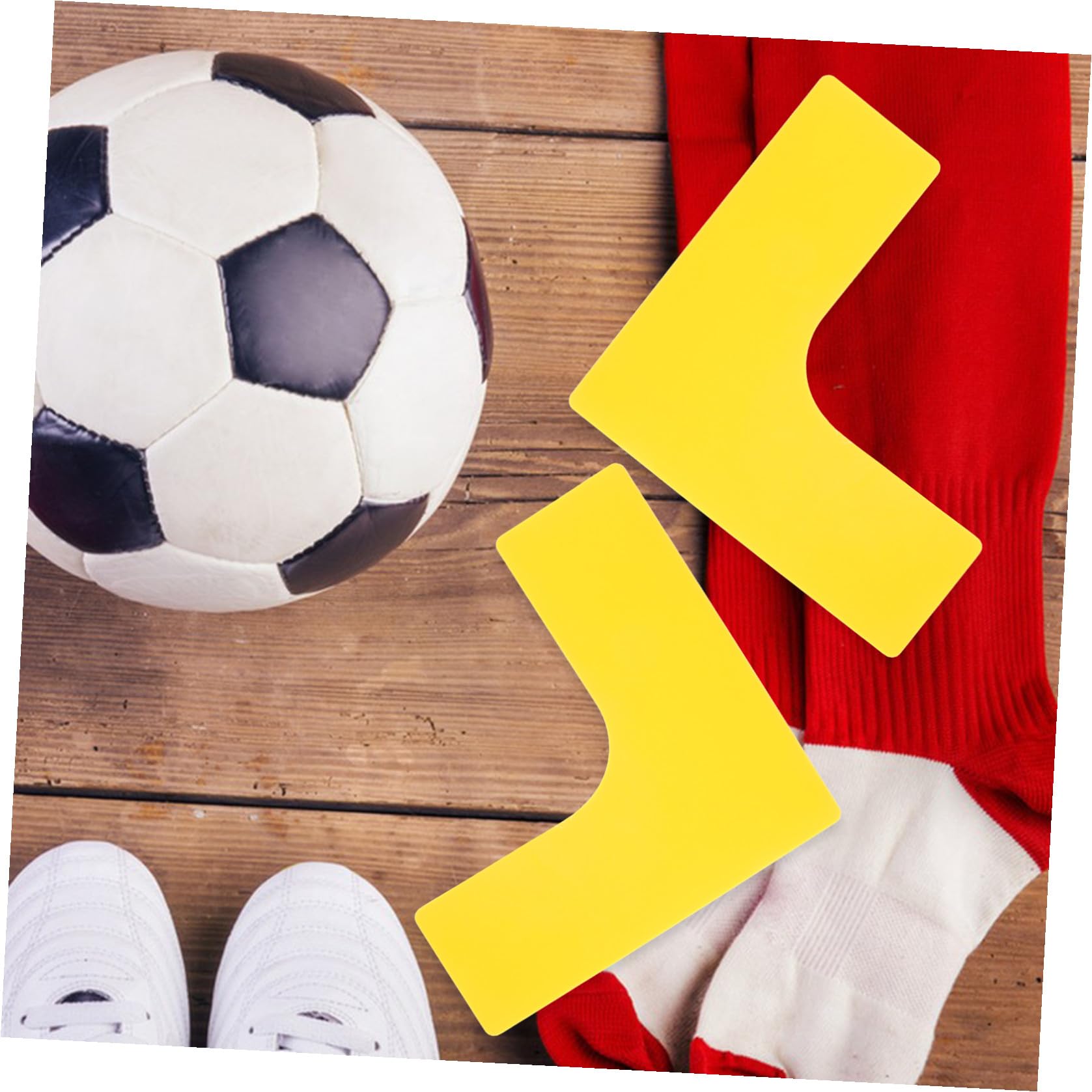 Marcatori per Pavimenti Sportivi 4 Pezzi Gialli in Pp Segnalazione Chiara e Angolo Retto per Strutture Sportive e Allenamento Calcio