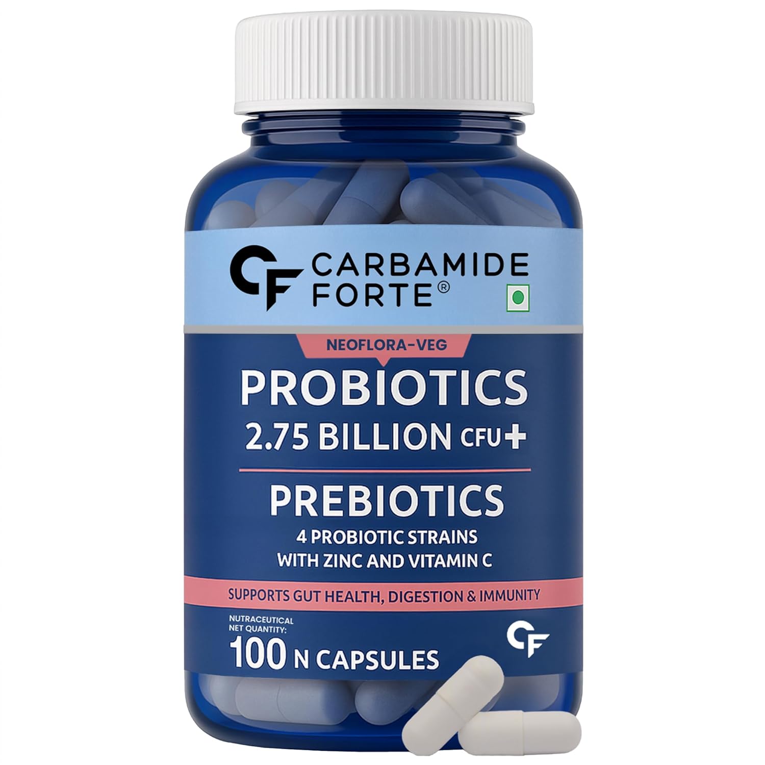 Carbamide Forte Probiotics Supplement 2.75 Billion for Women and Men – 100 Veg Capsules, 1 Count Carbamide Forte Probiotics Supplement 2.75 Billion for Women and Men – 100 Veg Capsules, 1 Count