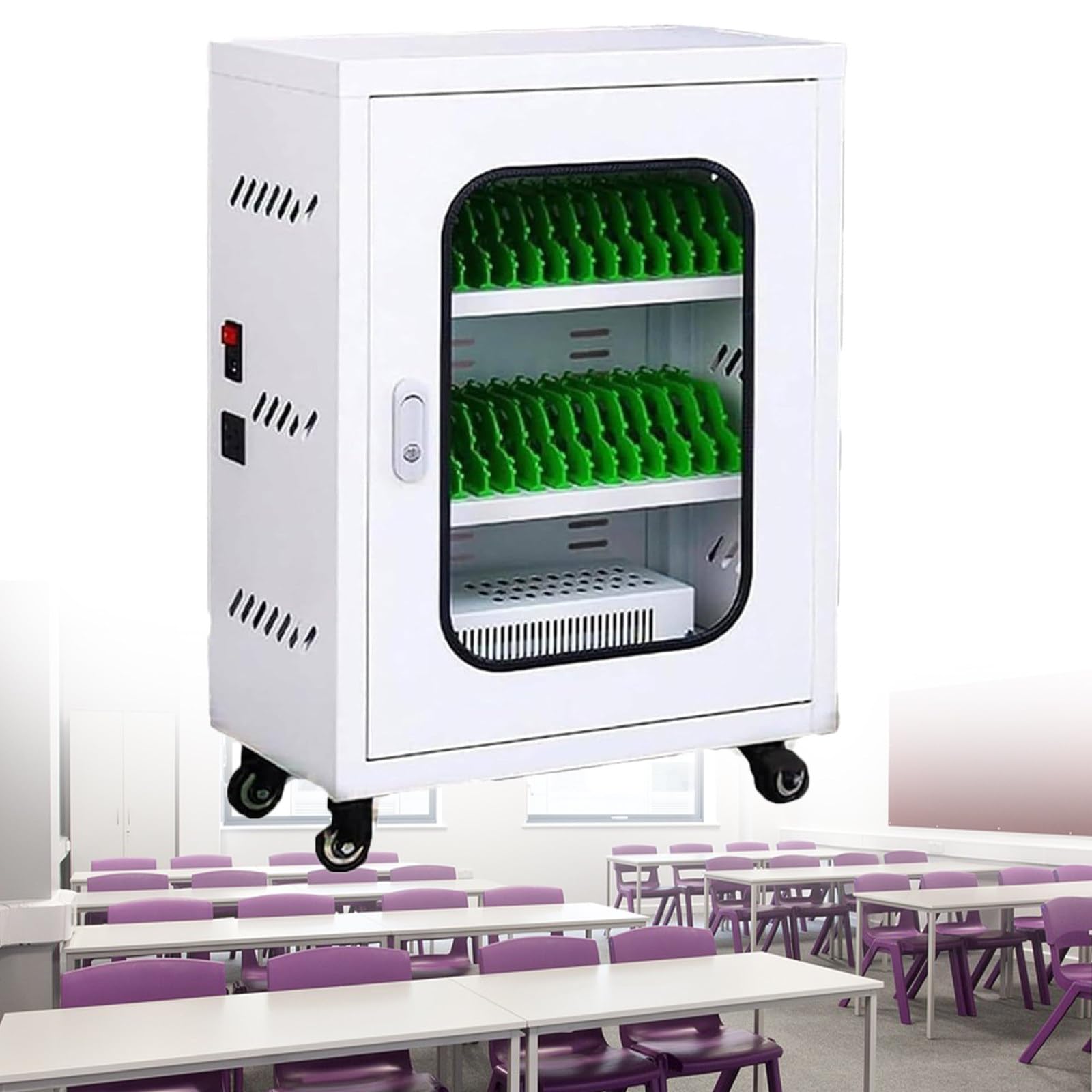 Rechargeable Mobile Phone Charging Cabinet,Aluminum Alloy Mobile Phone Cabinet,Portable Charging Mobile Phone Cabinet（30）