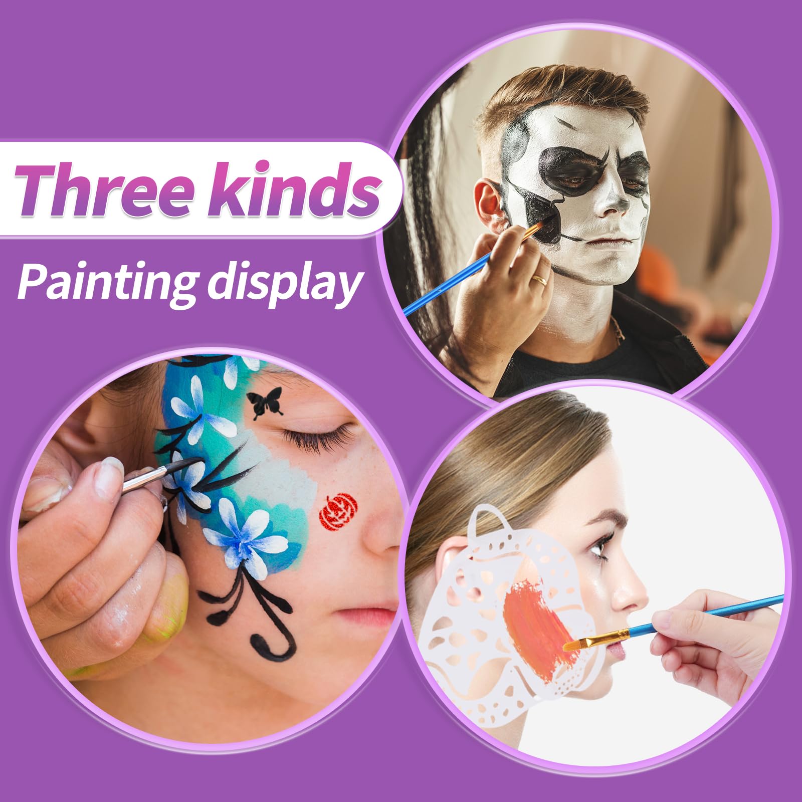 Face Painting Kit For Kids Party,22 Colors Face Paint Kit Includes Paint Tray,Sponges,Brushes and Stencils,Professional Face Painting Kit Non Toxic for Kids and Adults Halloween Makeup