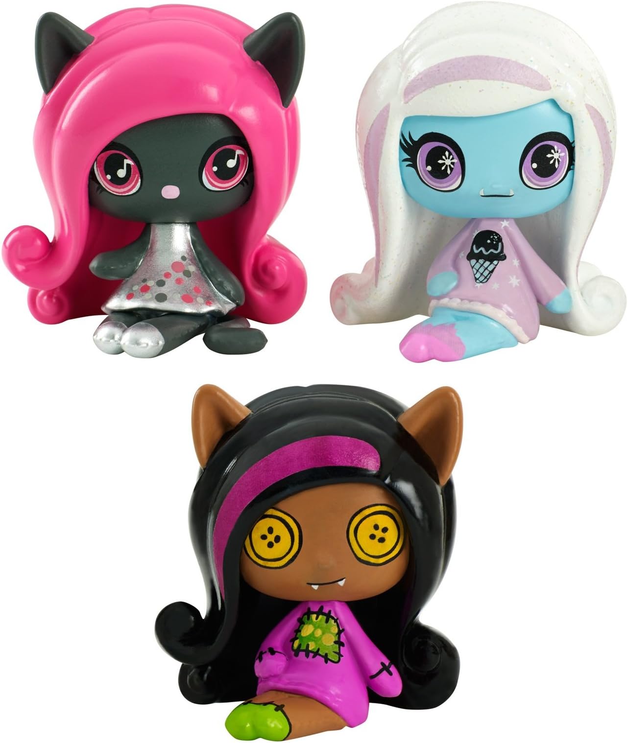 Monster High Minis 3 pack Clawdeen Wolf, Abbey Bominable & Catty Noir