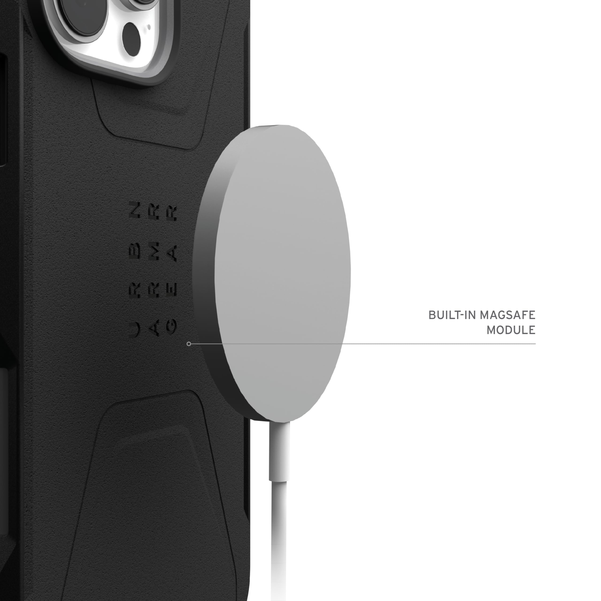 URBAN Armor Gear Civilian MS Case kompatibel mit Apple iPhone 16 Pro Hülle (Wireless Charging/Magnetische Aufladung kompatibel, Sturzfeste Handyhülle, Erhöhter Rand) schwarz
