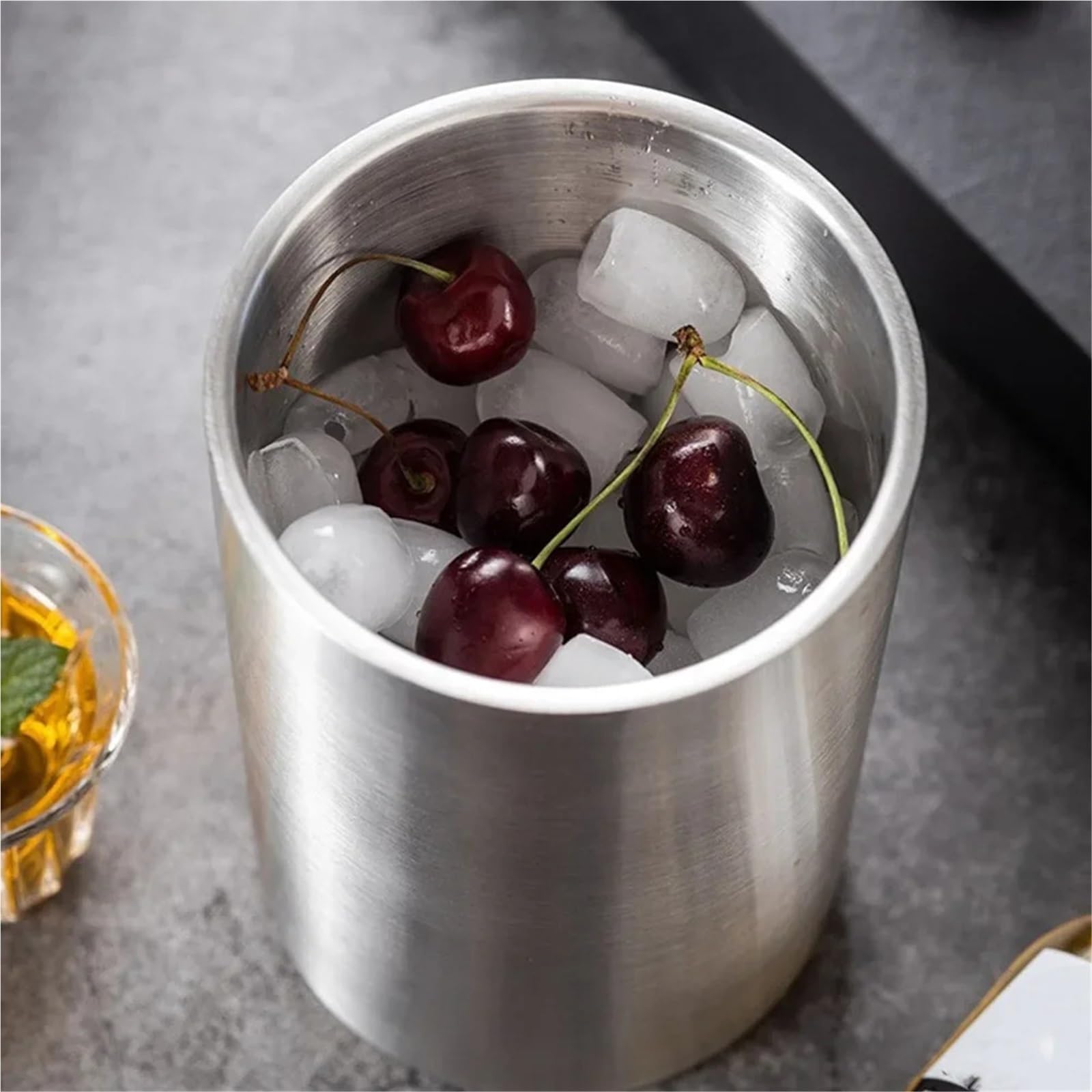 Eiskübel 1 x doppelwandiger Edelstahl-Eiskübel, Weinkühler-Eimer, Weinflaschenkühler-Eimer, isolierter Champagner-Bier-Eiskübel Für Partys