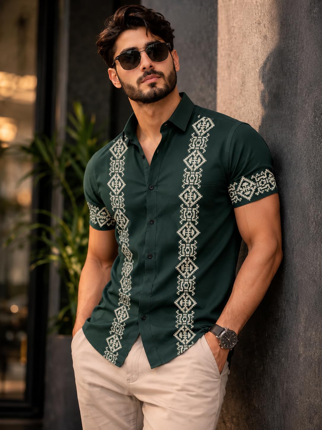 Men's Casual Printed Striped Stylish Latest Casual Shirt for Men-picture-18
