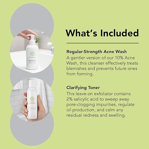 Miniatura 3 de humane Paquete de tóner clarificante y lavado de acné de fuerza regular - Tratamiento del acné con peróxido de benzoilo al 5%