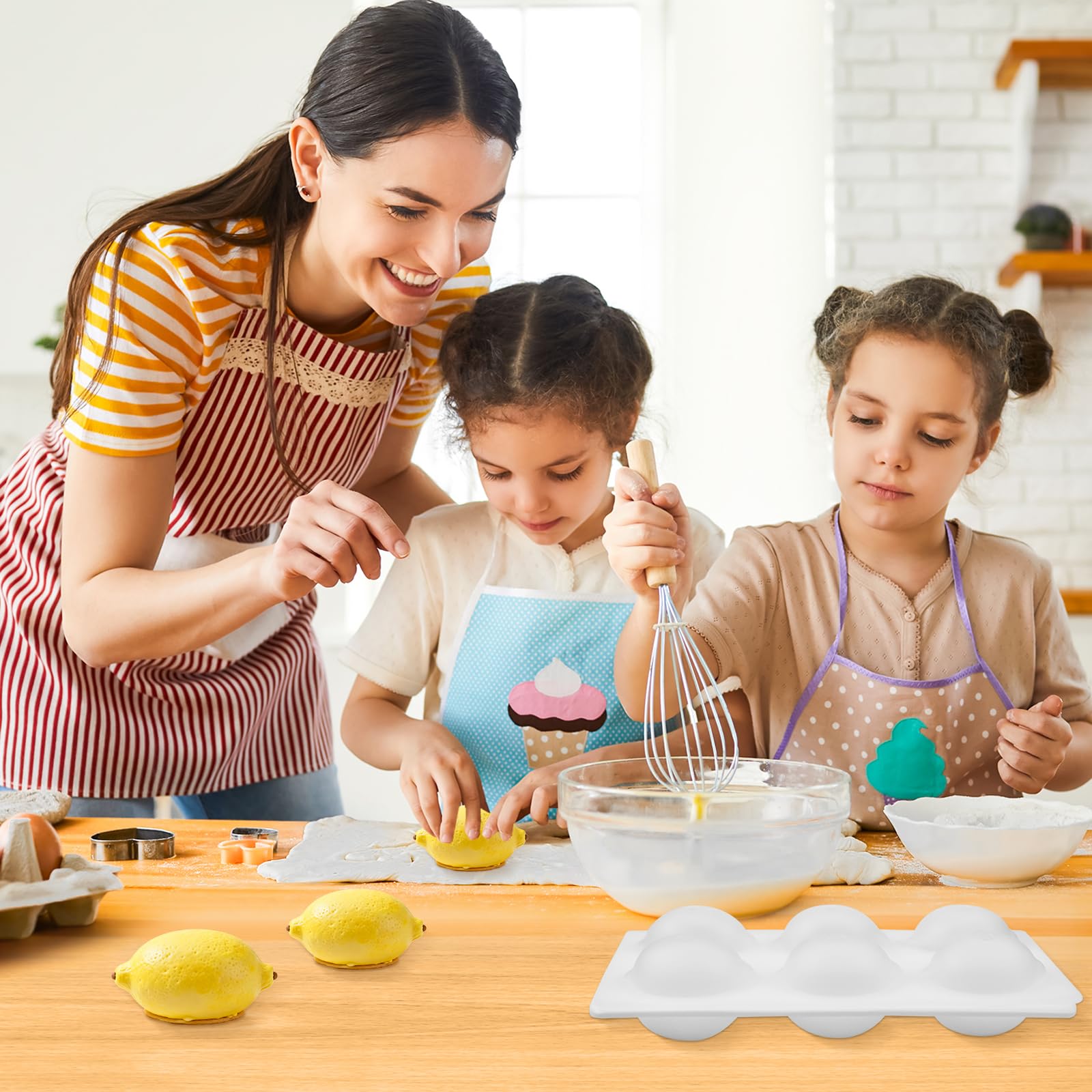 Moule En Silicone à 6 Cavités En Forme De Citron - Pour Gâteaux, Brownies, Mousses, Résine, Résiste à La Chaleur - 8