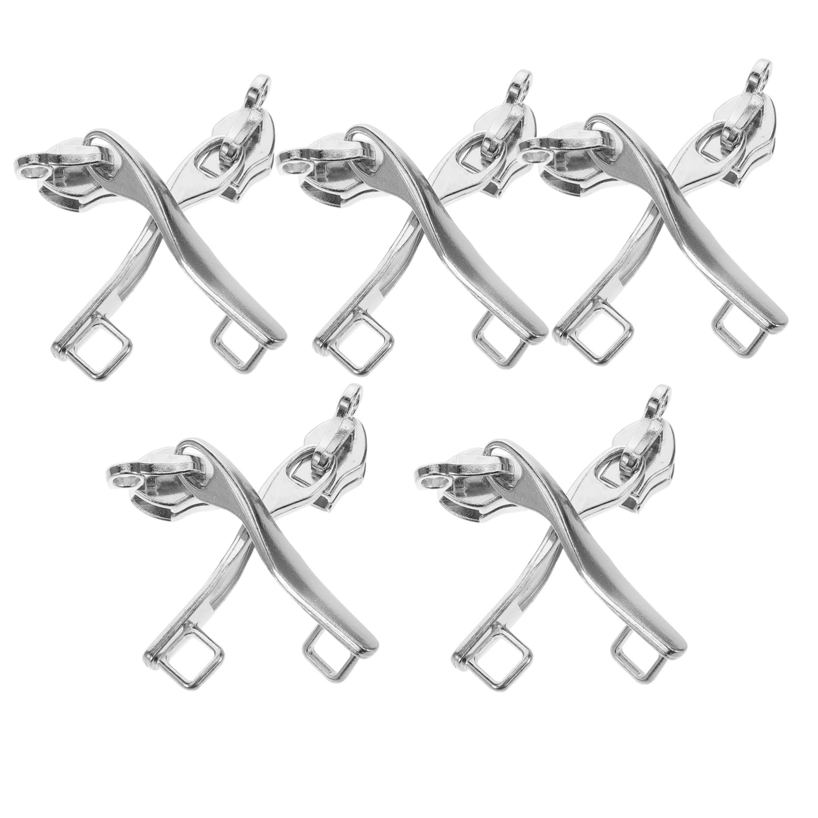 OUNONA 5Pairs Double Layer Zipper Pulls Explosion Replacement Sliders for Luggage Smooth Operation Zipper Repair Tools for Travel Bags and Backpacks Durable Metal Design