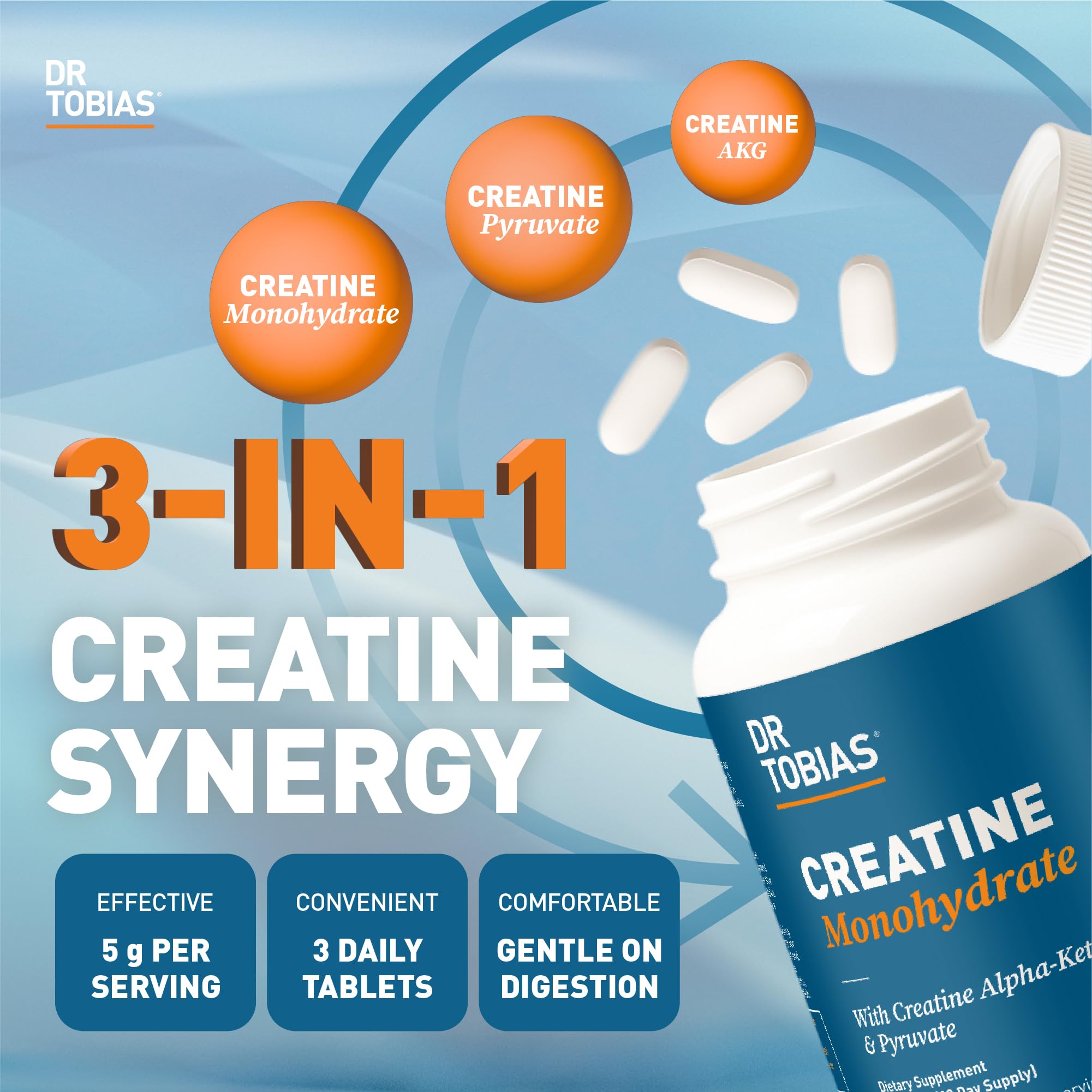 Dr. Tobias Creatine Monohydrate Complex 5 g 90 Tablets | Creatine Pills — Amazon image 2