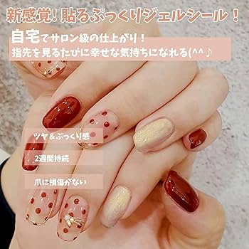 Amazon | ネイルチップ 硬化タイプ ジェルネイルシール 手用