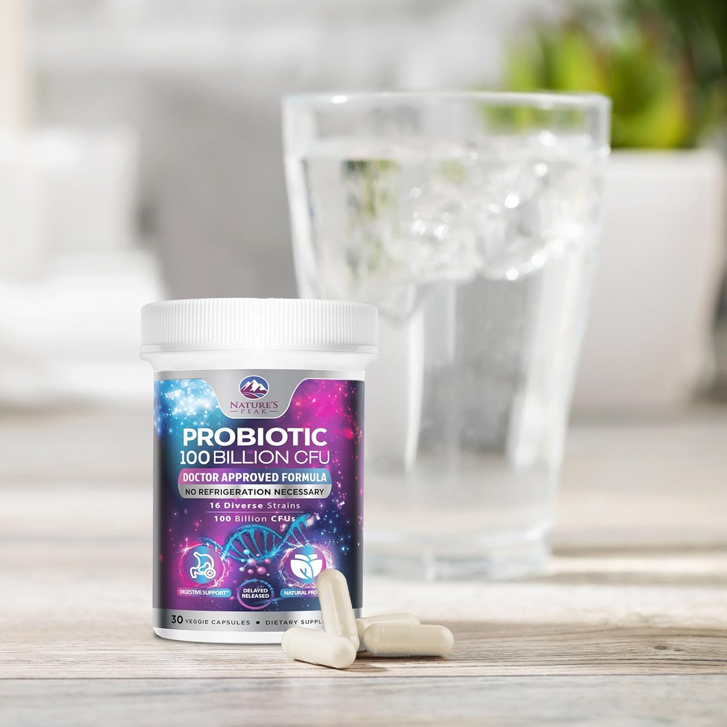 Probiotics 100 Billion CFU - 16 Premium Strains + Prebiotics - Best Probiotics for Women & Men - Supports Immune, Digestive & Gut Health, Supports Occasional Constipation, Gas & Bloating - 30 Capsules - Image 9