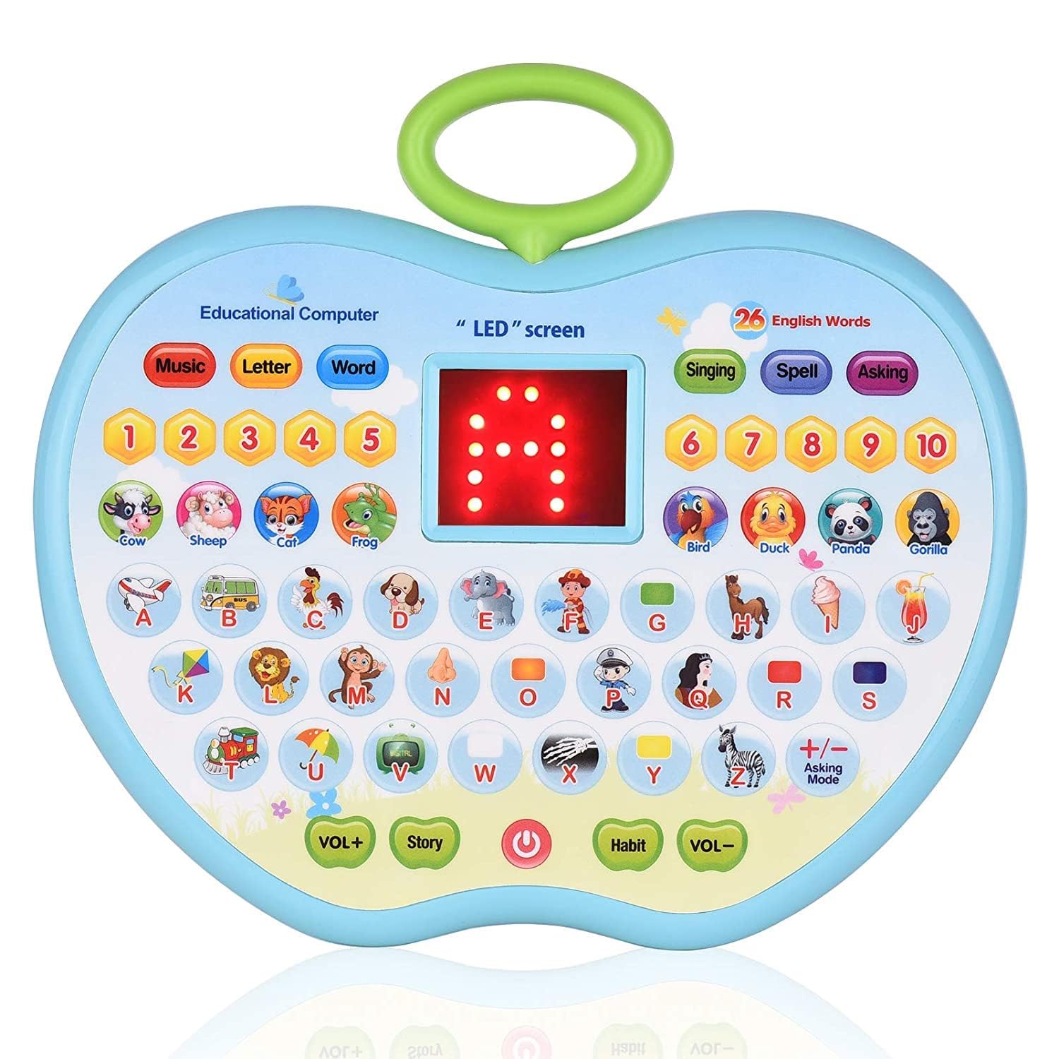 PARTEET Educational Mini Computer Toy for Kids- Apple Shape LED Display and Fun Music- Learning Alphabets, Numbers, Words, Animal and Story for Kids – Colour as per Stock (B0CJ2S41FW) Amazon Price History, Amazon Price Tracker