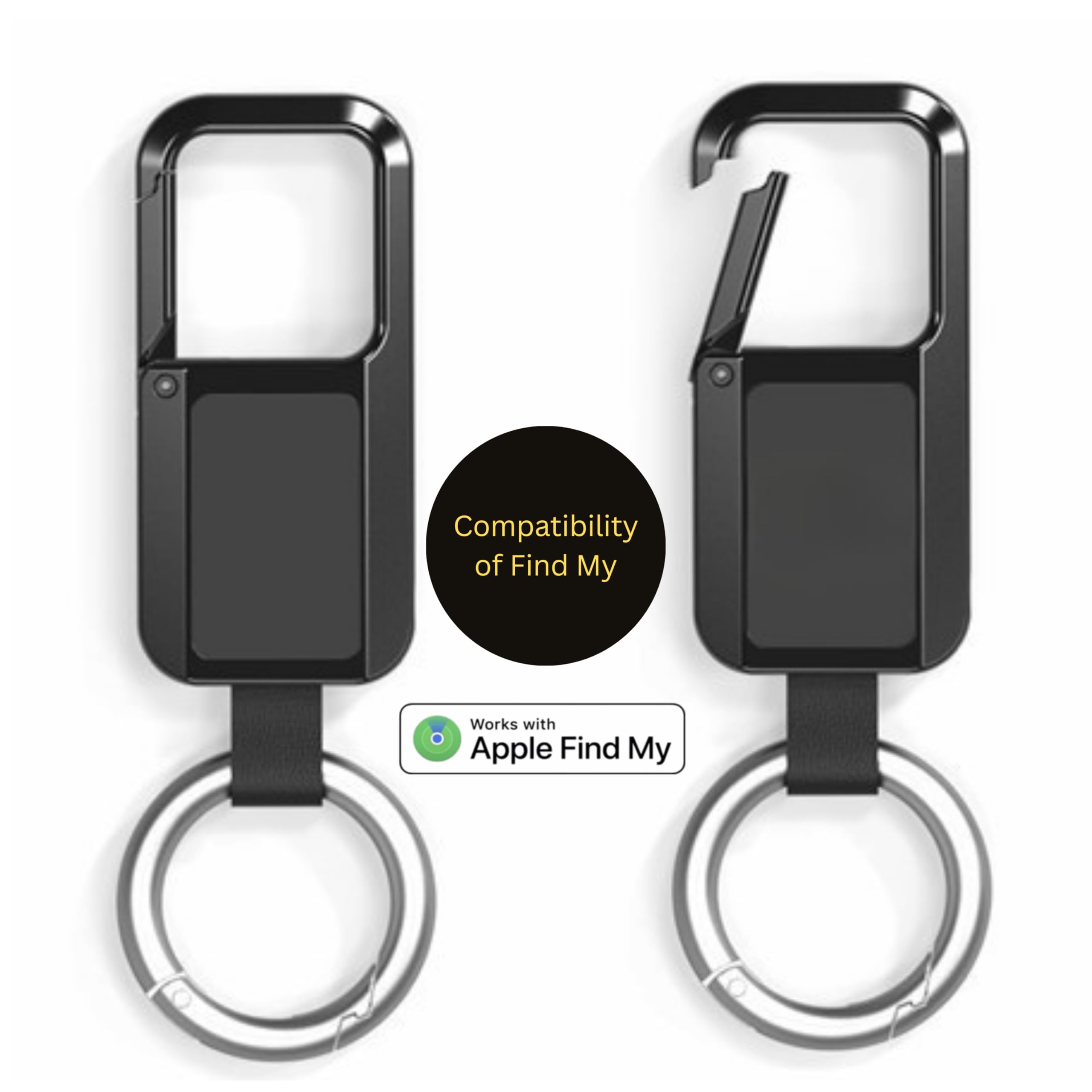 KeyTrack Pro Portachiavi con Smart Tracker, portachiavi da uomo funziona con Find My App, portachiavi per auto resistente, portachiavi con localizzatore GPS