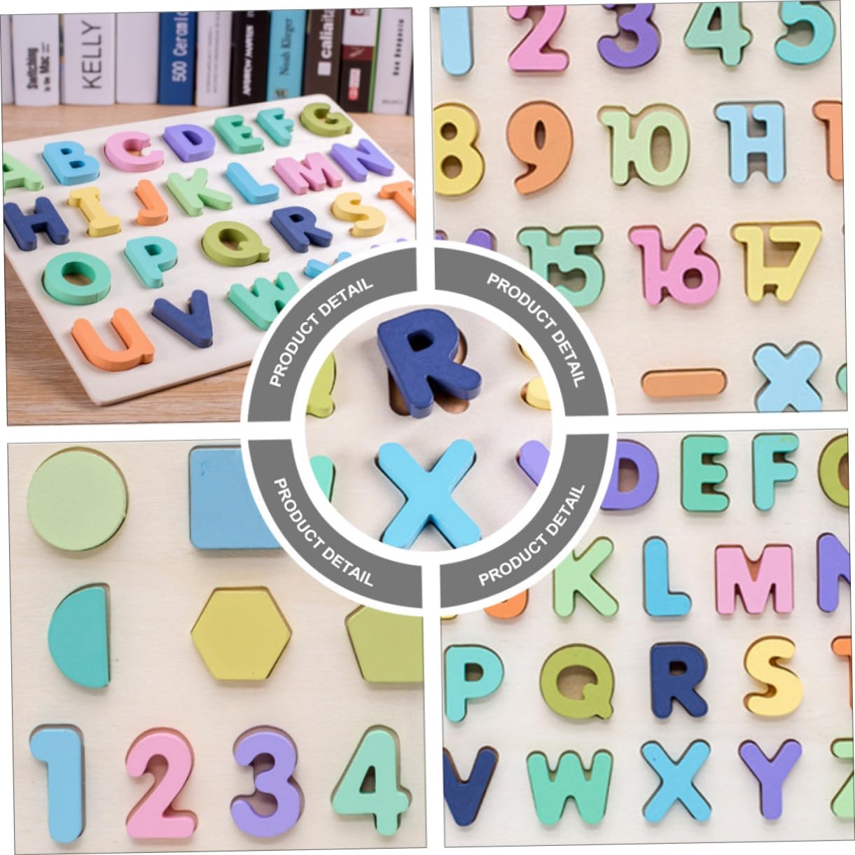Hohopeti Educativo Bloques de Números y Letras Mayúsculas Rompecabezas de Alfabeto para Reconocimiento y Desarrollo Infantil