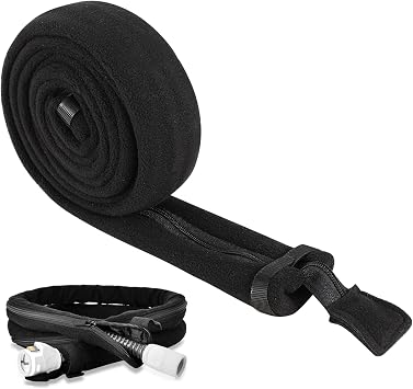 CPAP Tube Cover Black Cpap Hose Covers 6FT Tubing Wrap Ultra Soft Zippered Fleece Cover CPAP Accessories for All CPAP Tubing