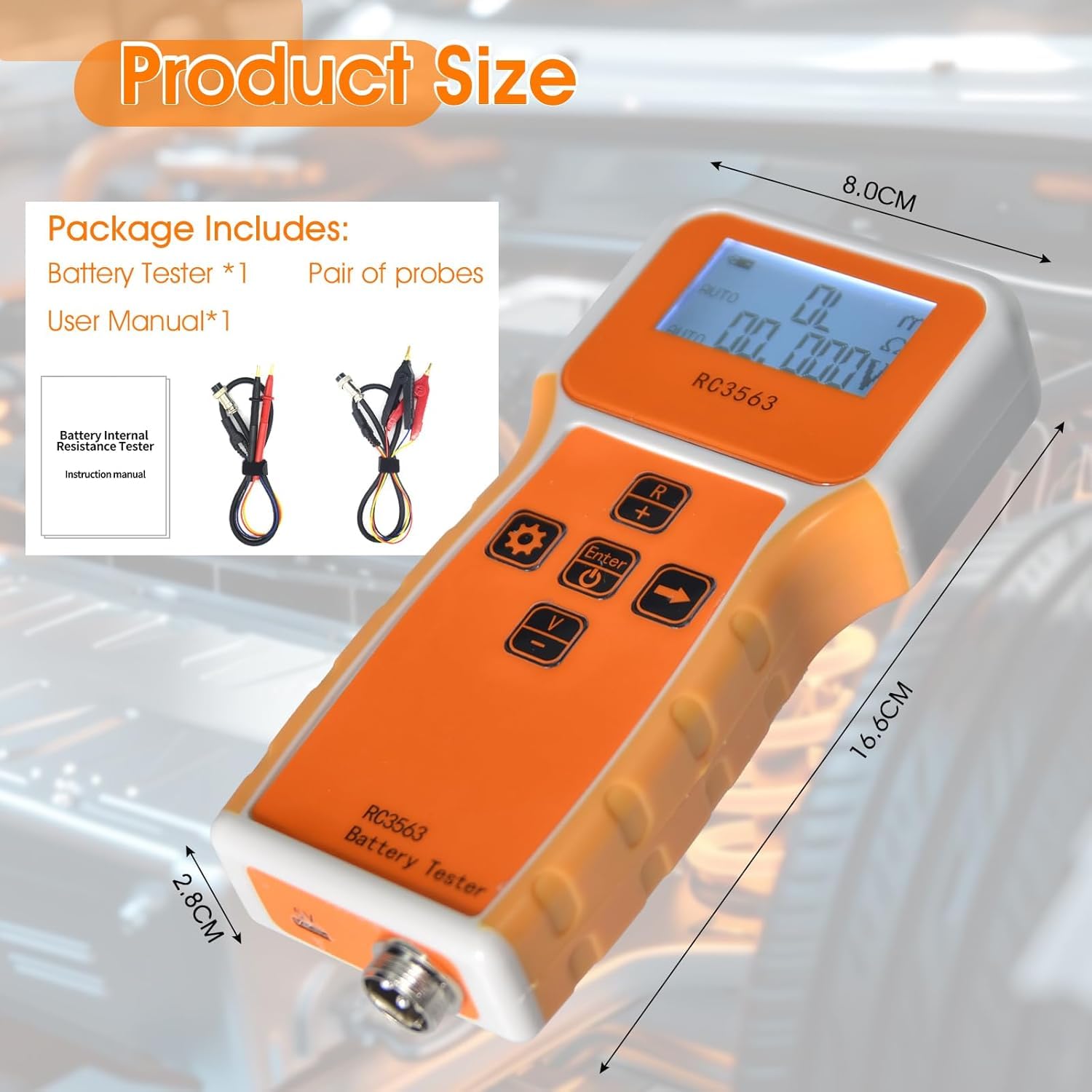 Tester Di Resistenza Interna Batteria, 200Ω 100V Misuratore Tensione E Resistenza Interna Batteria, Tester Batteria Tester Di Resistenza Interna E Tensione Per Misurare Di Vari Tipi Batterie