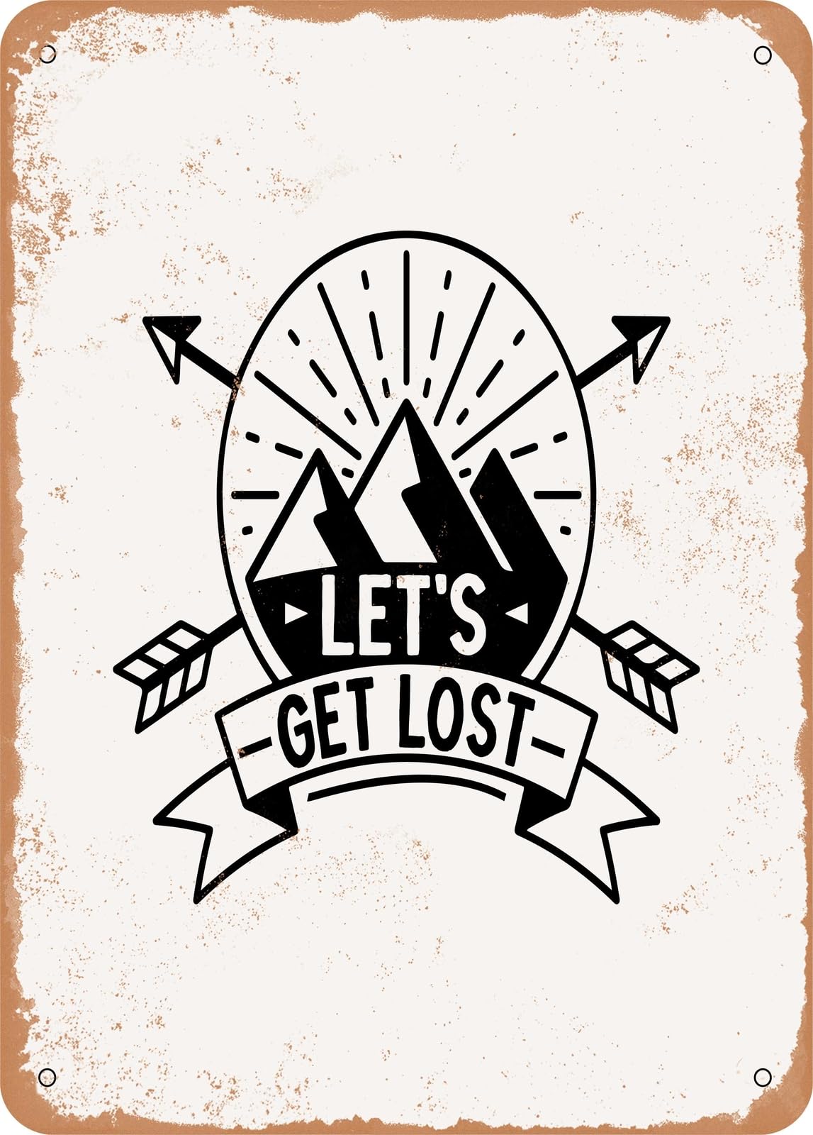 Miaomansenstore Metal Sign - Lets Get Lost - Vintage Rusty Look Home Decor